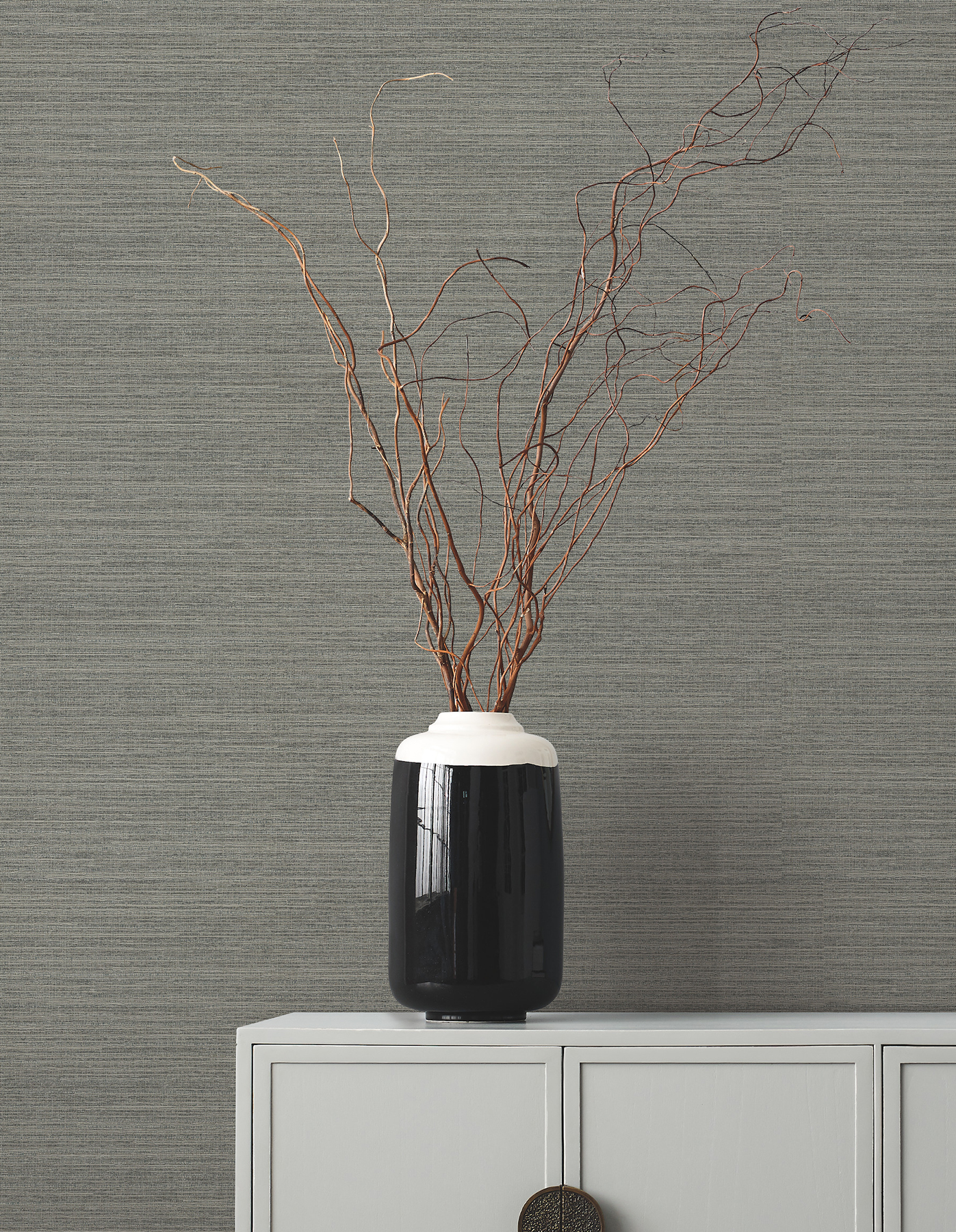 Amyra Silk Charcoal Wallpaper