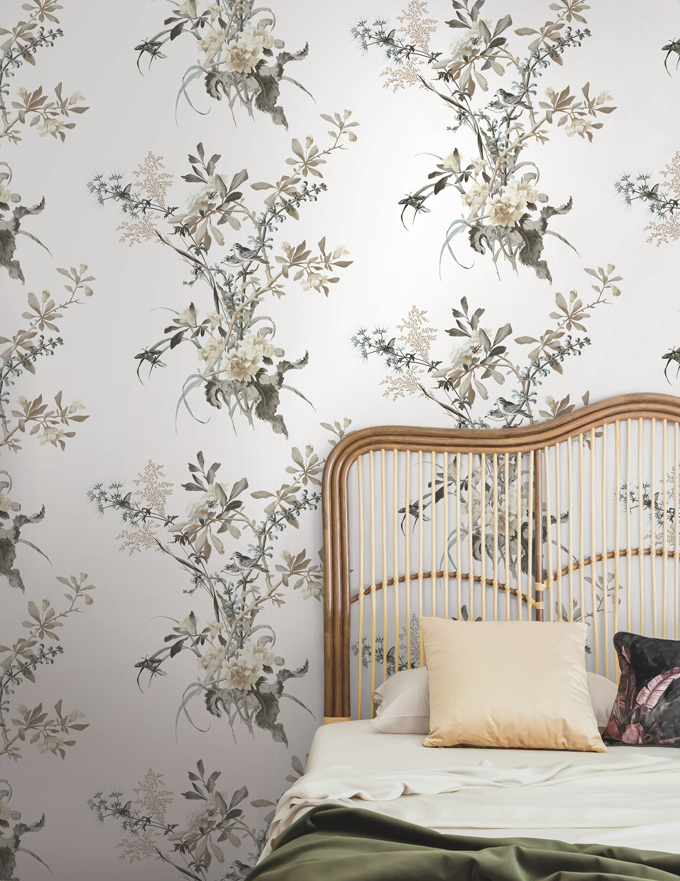 Wild Flowers Neutral Peel & Stick Wallpaper