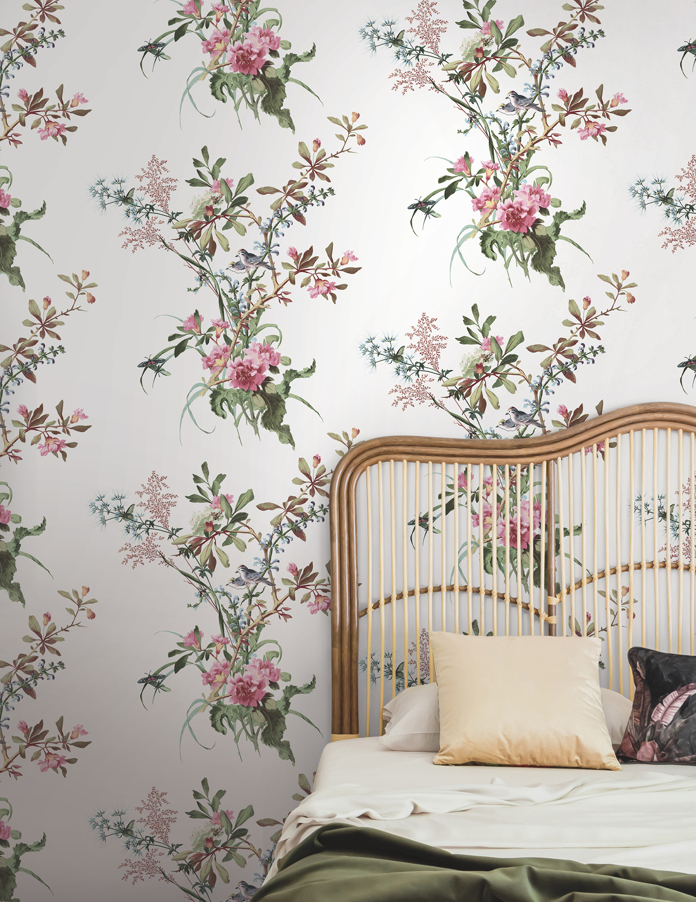 Wild Flowers Rose Peel & Stick Wallpaper