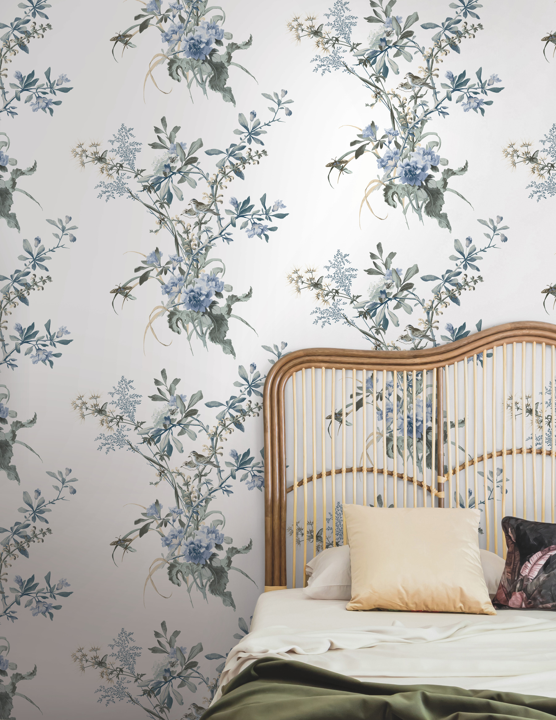 Wild Flowers Jade Peel & Stick Wallpaper