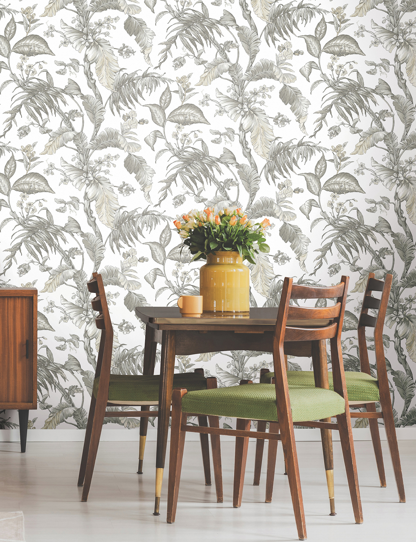 Fiji Garden Black & White Peel & Stick Wallpaper