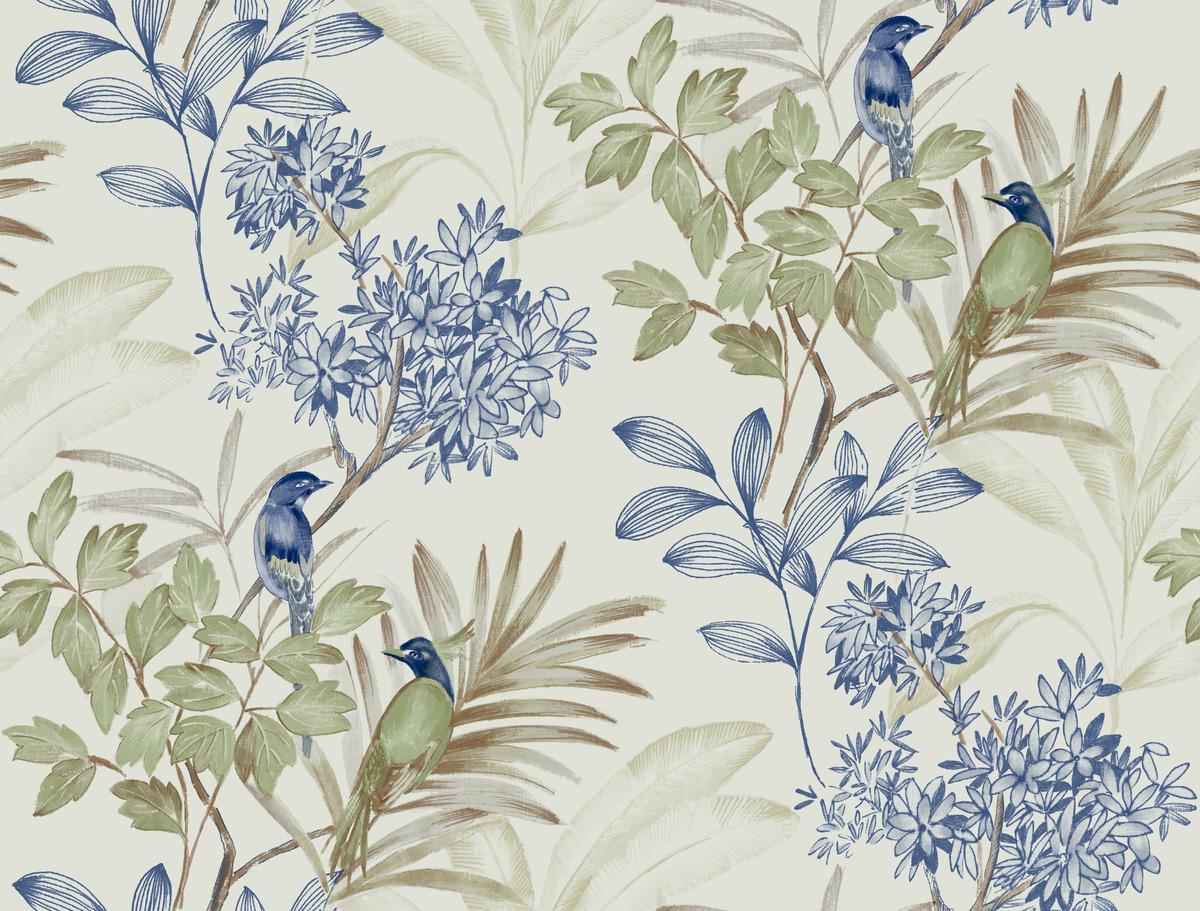 Watercolor Botanicals Premium Peel and Stick Wallpaper by York