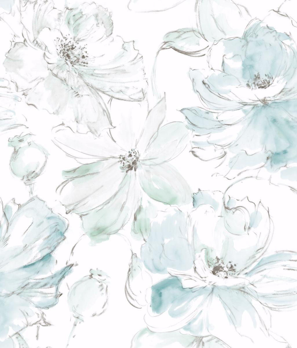 Watercolor Botanicals Premium Peel and Stick Wallpaper by York