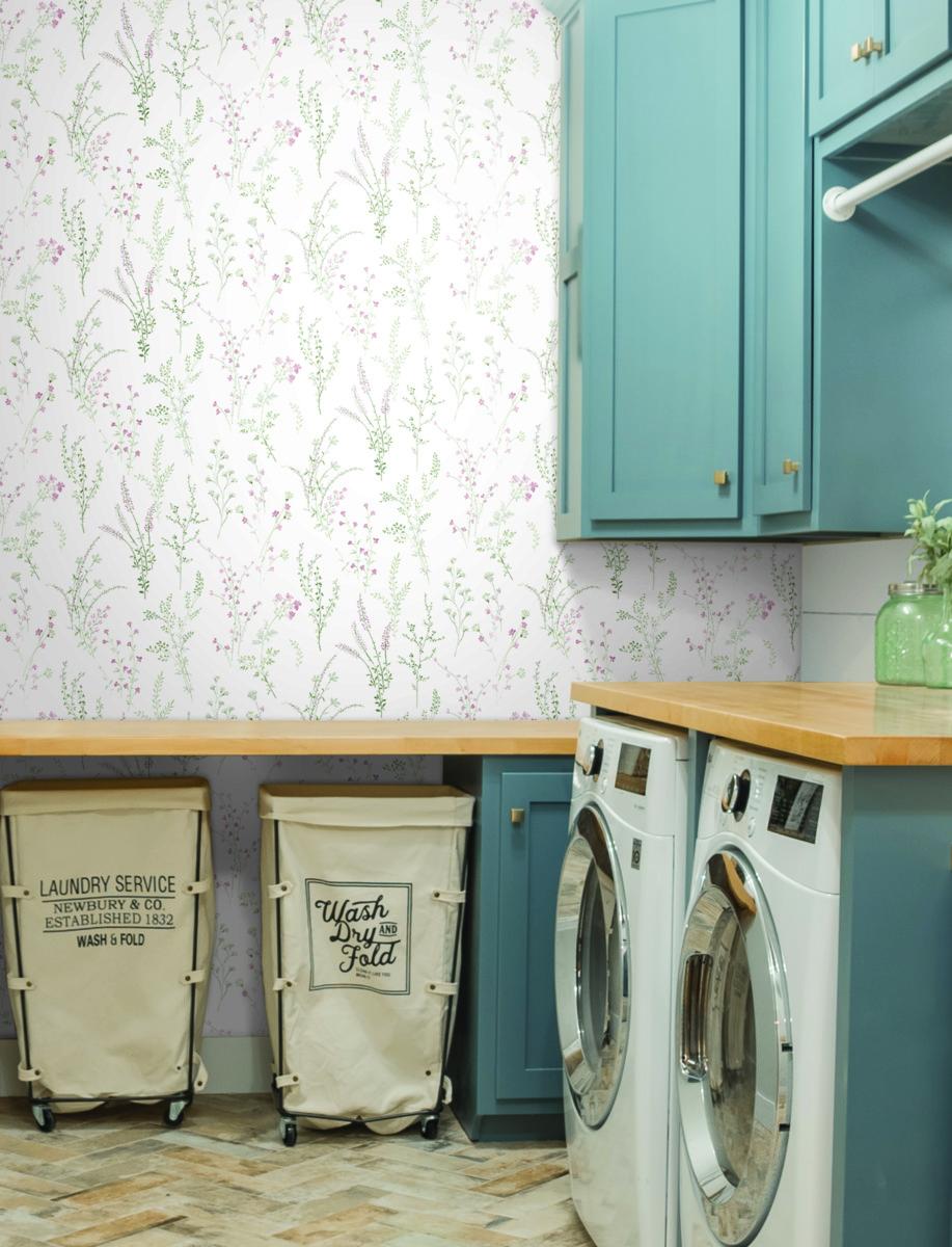 Watercolor Botanicals Premium Peel and Stick Wallpaper by York