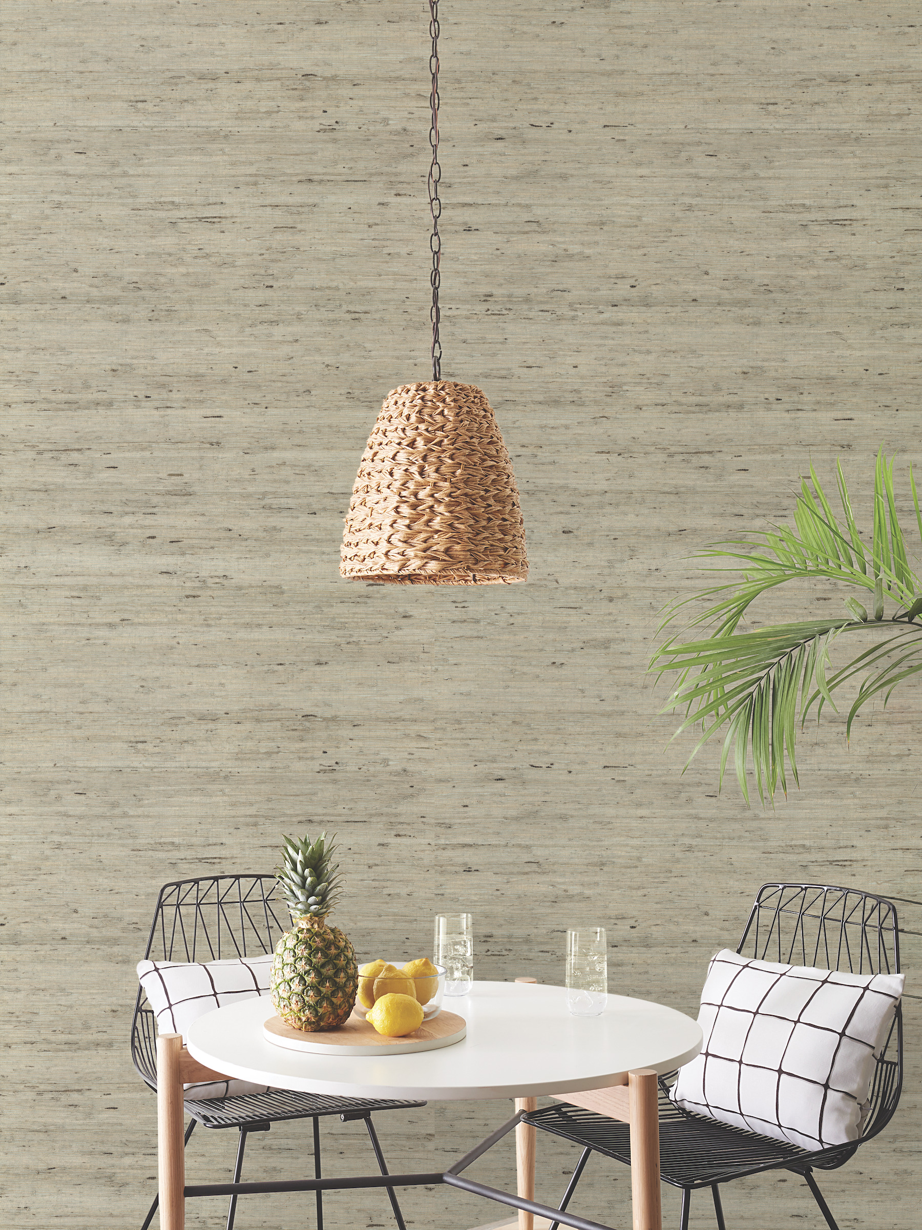 Grasscloth Blue Wallpaper