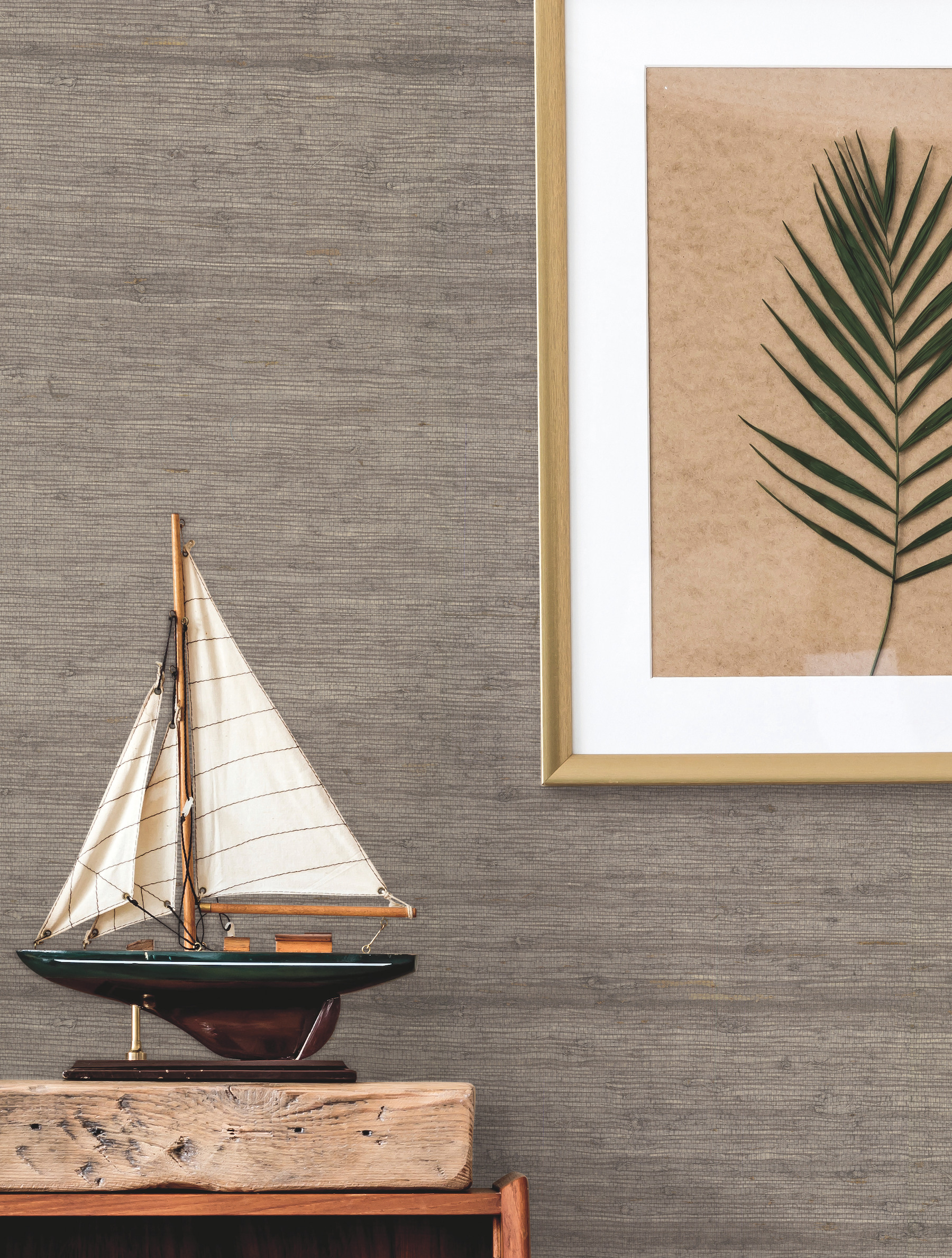 Arrowroot Brown Wallpaper