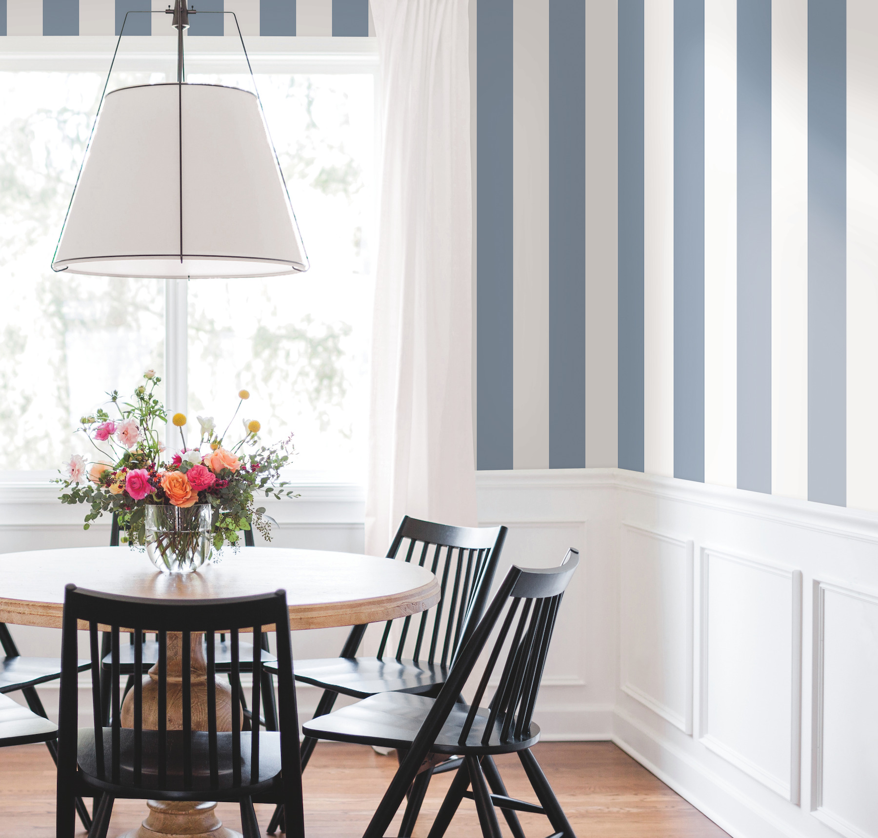 Awning Stripe Blue Wallpaper