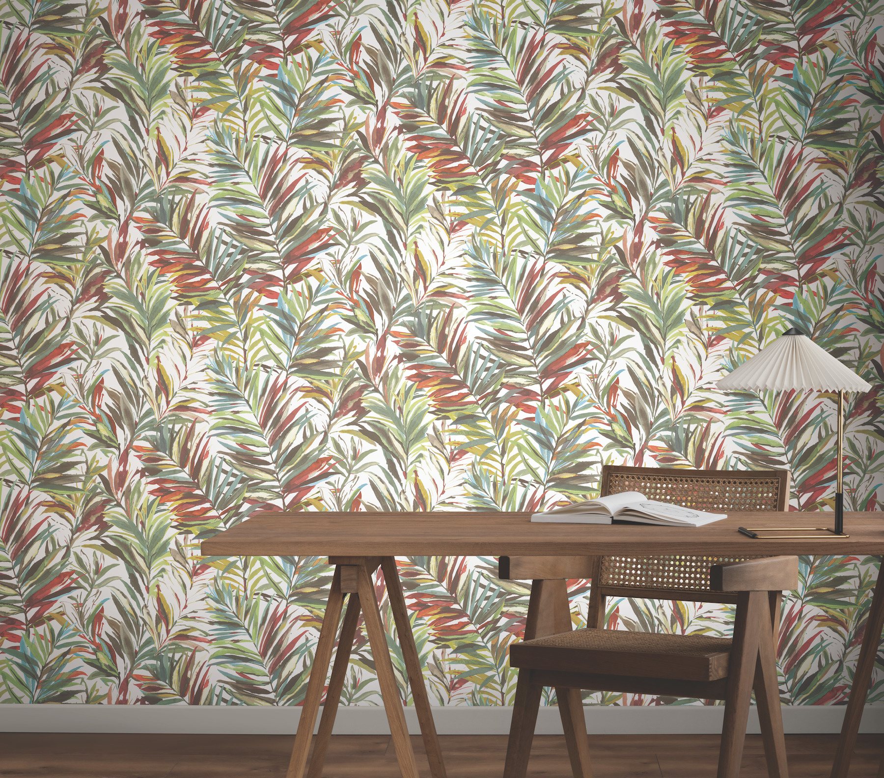 Swaying Palms Rouge & Mink Wallpaper