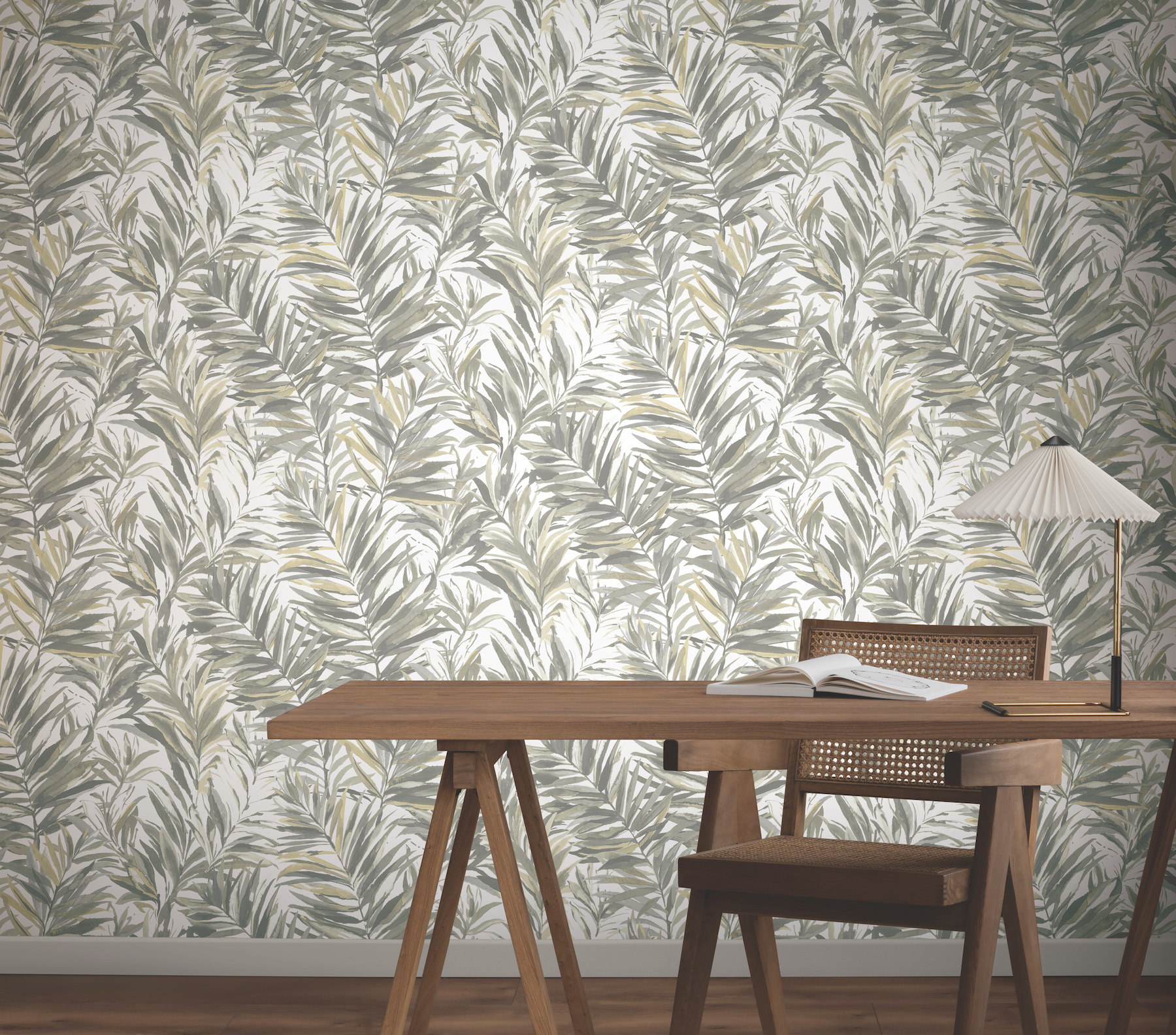 Swaying Palms Neutral Wallpaper