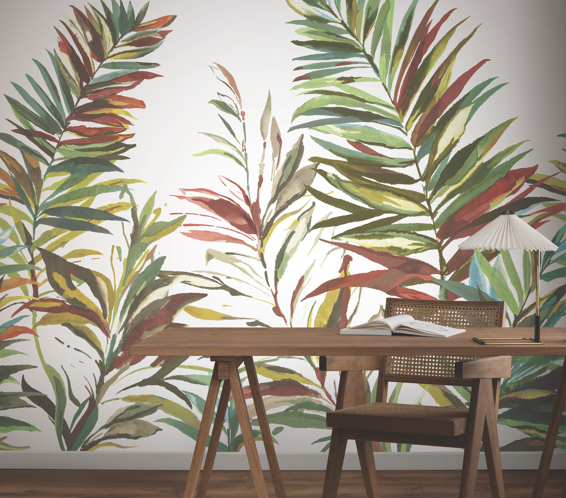 Swaying Palms Rouge & Mink Mural