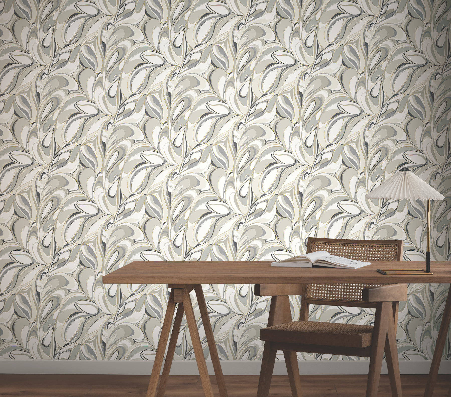 Achate Black & Grey Wallpaper
