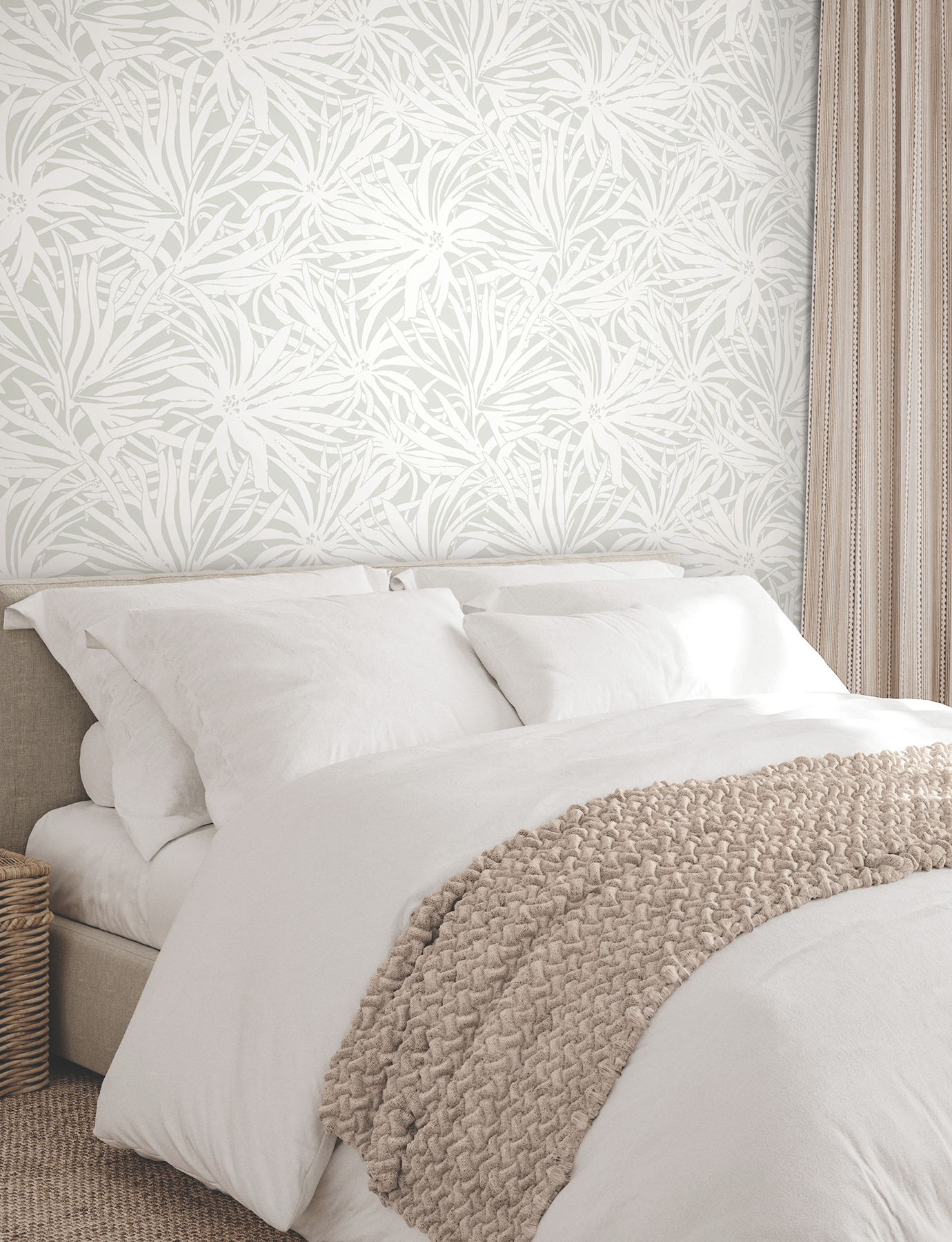 Floral Canopy Grey Wallpaper