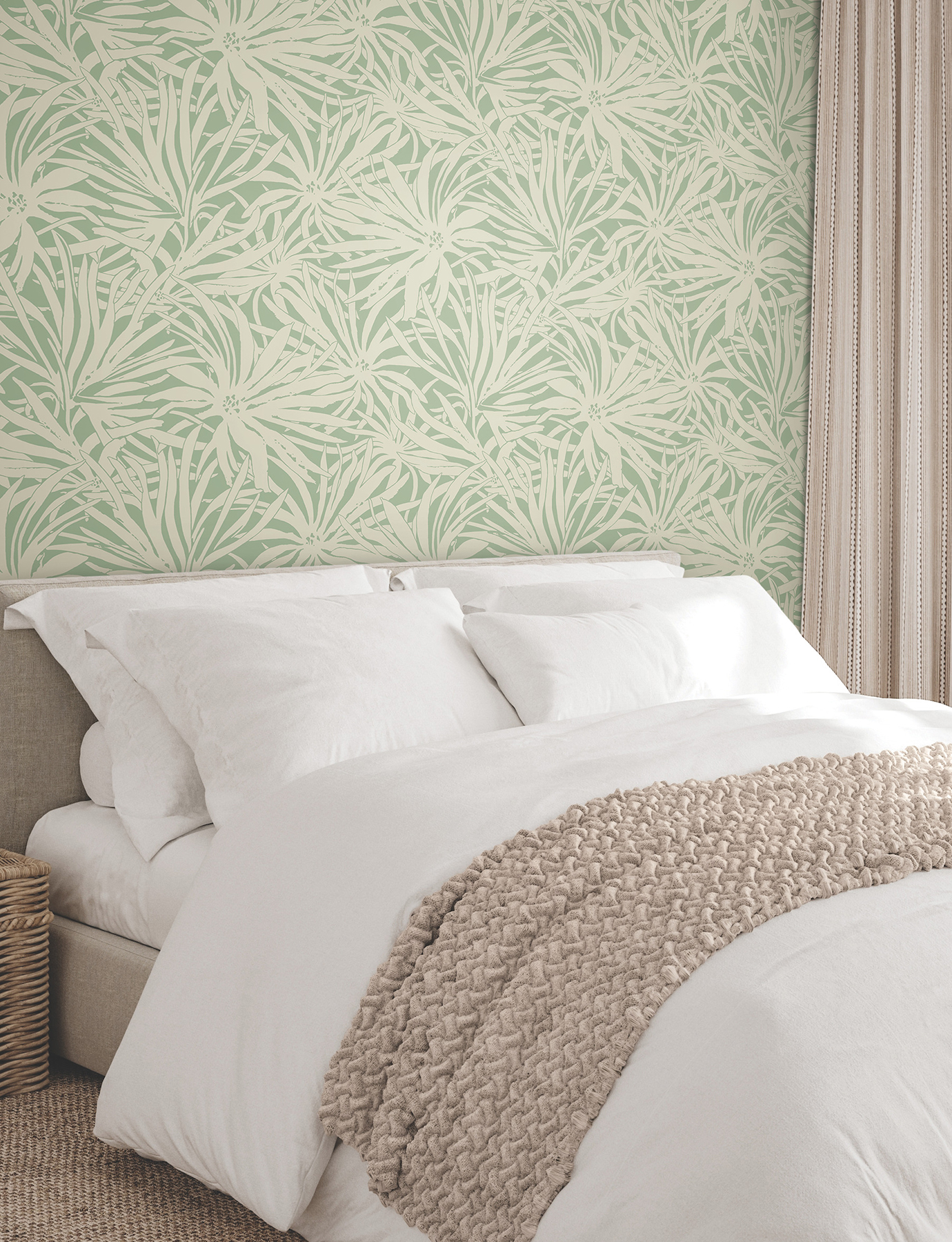 Floral Canopy Olive Wallpaper