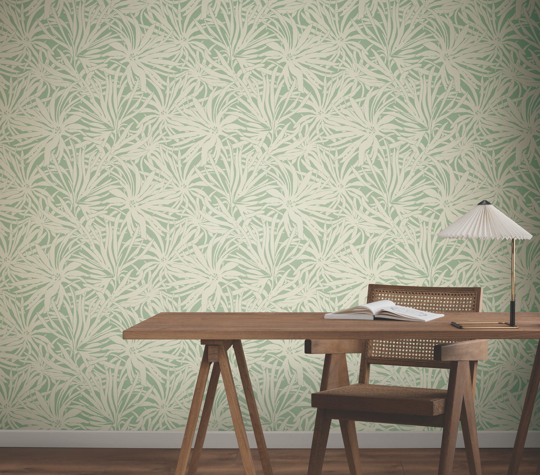 Floral Canopy Olive Wallpaper