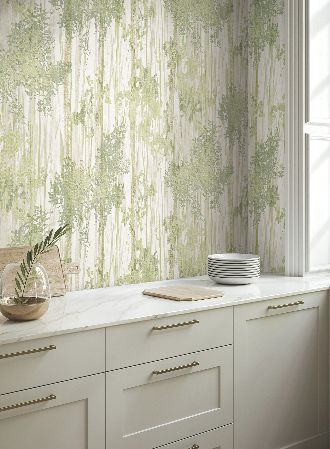 Aspen Grove Green Wallpaper