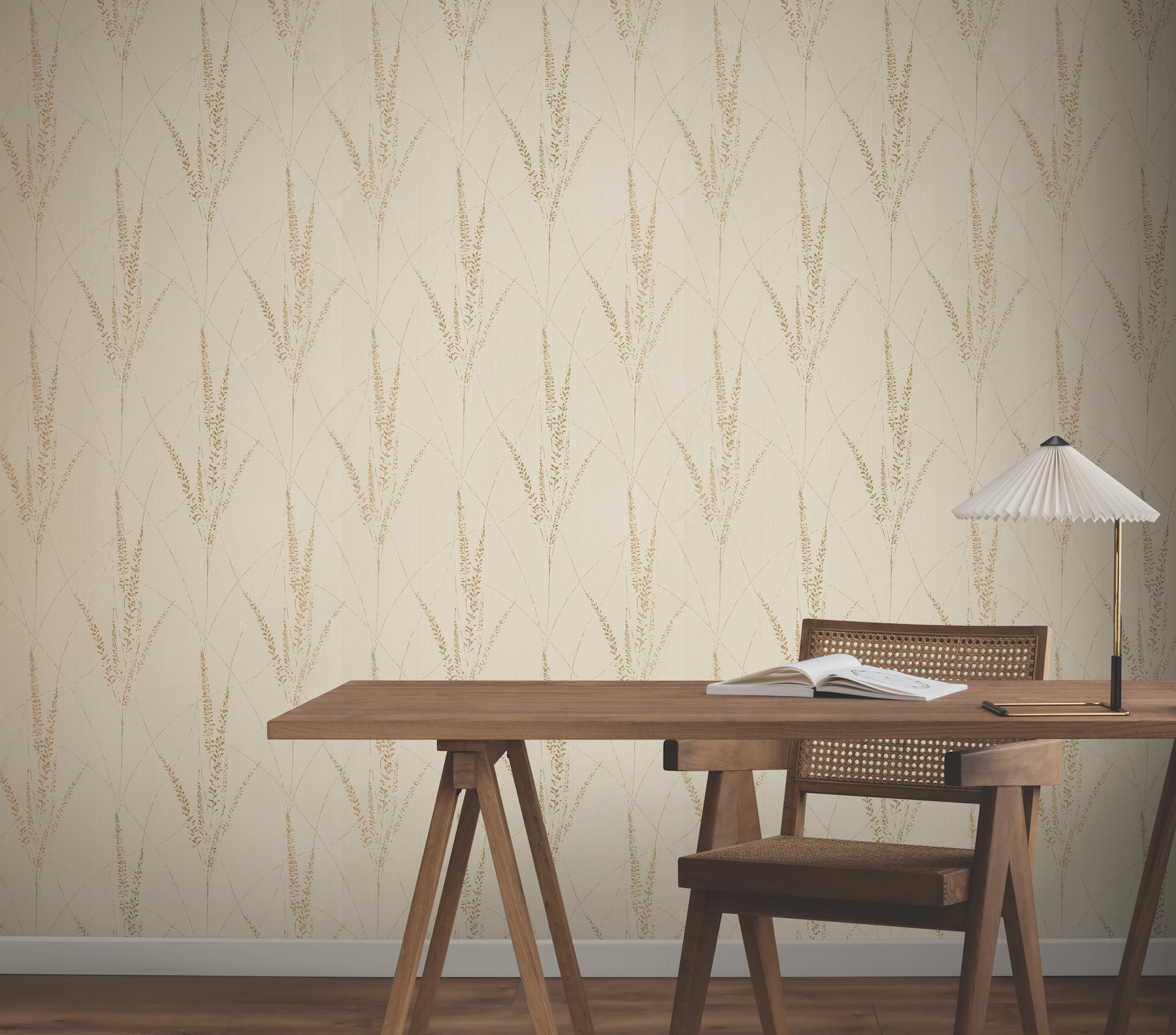 Graceful Willow Pale Straw Wallpaper