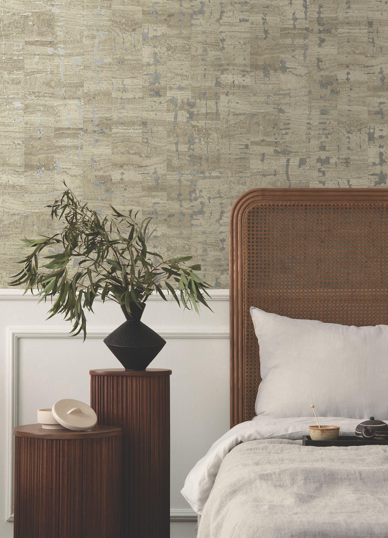 Pop The Cork Taupe Wallpaper