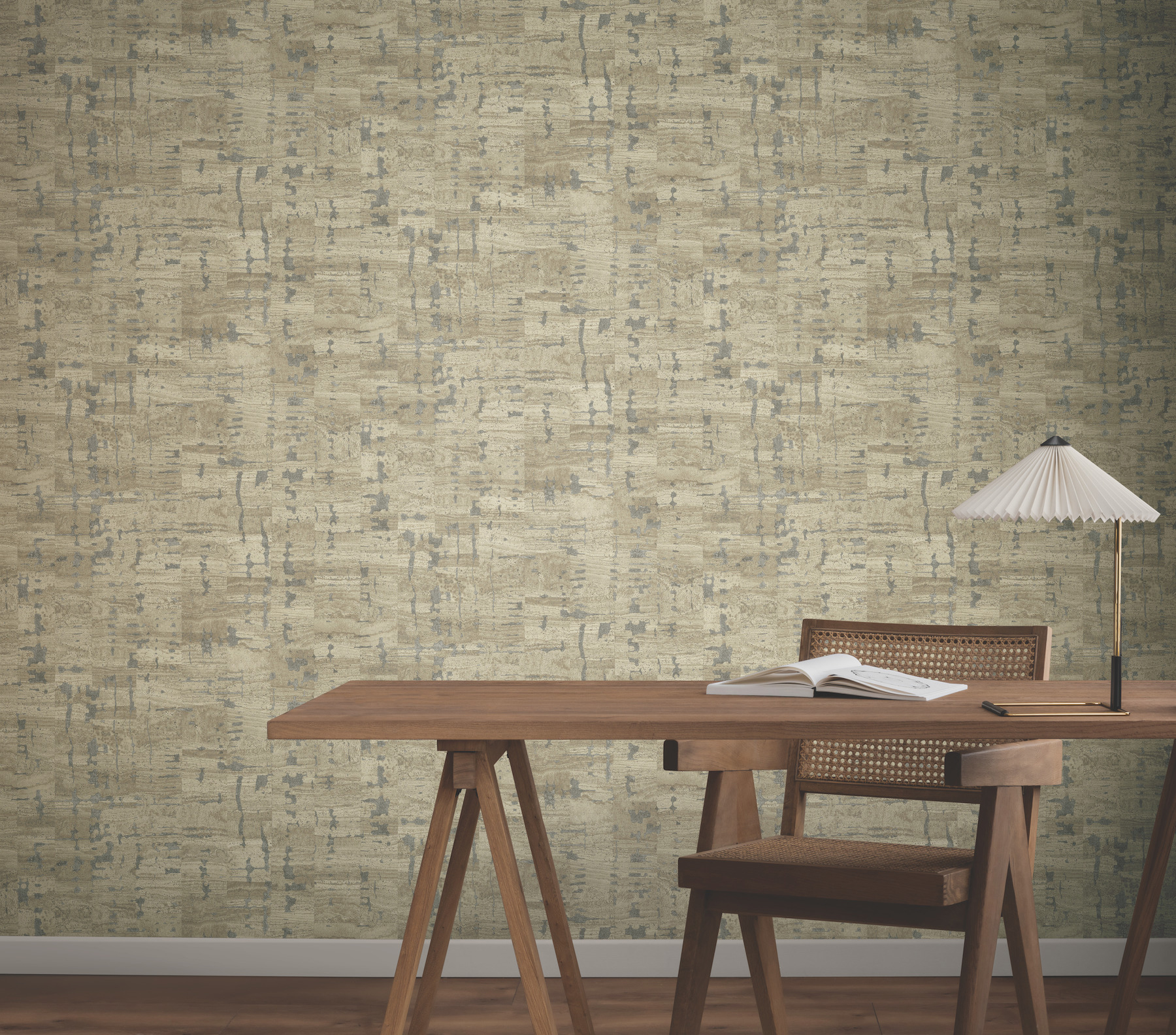 Pop The Cork Taupe Wallpaper