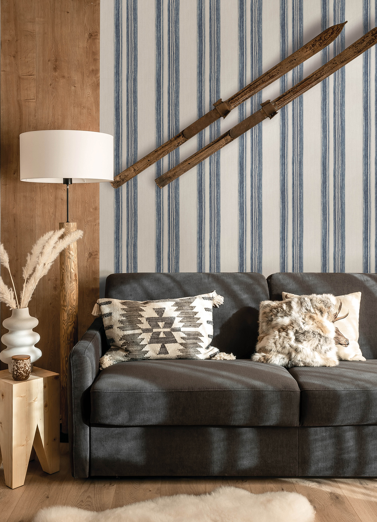 Loom Spun Indigo Wallpaper