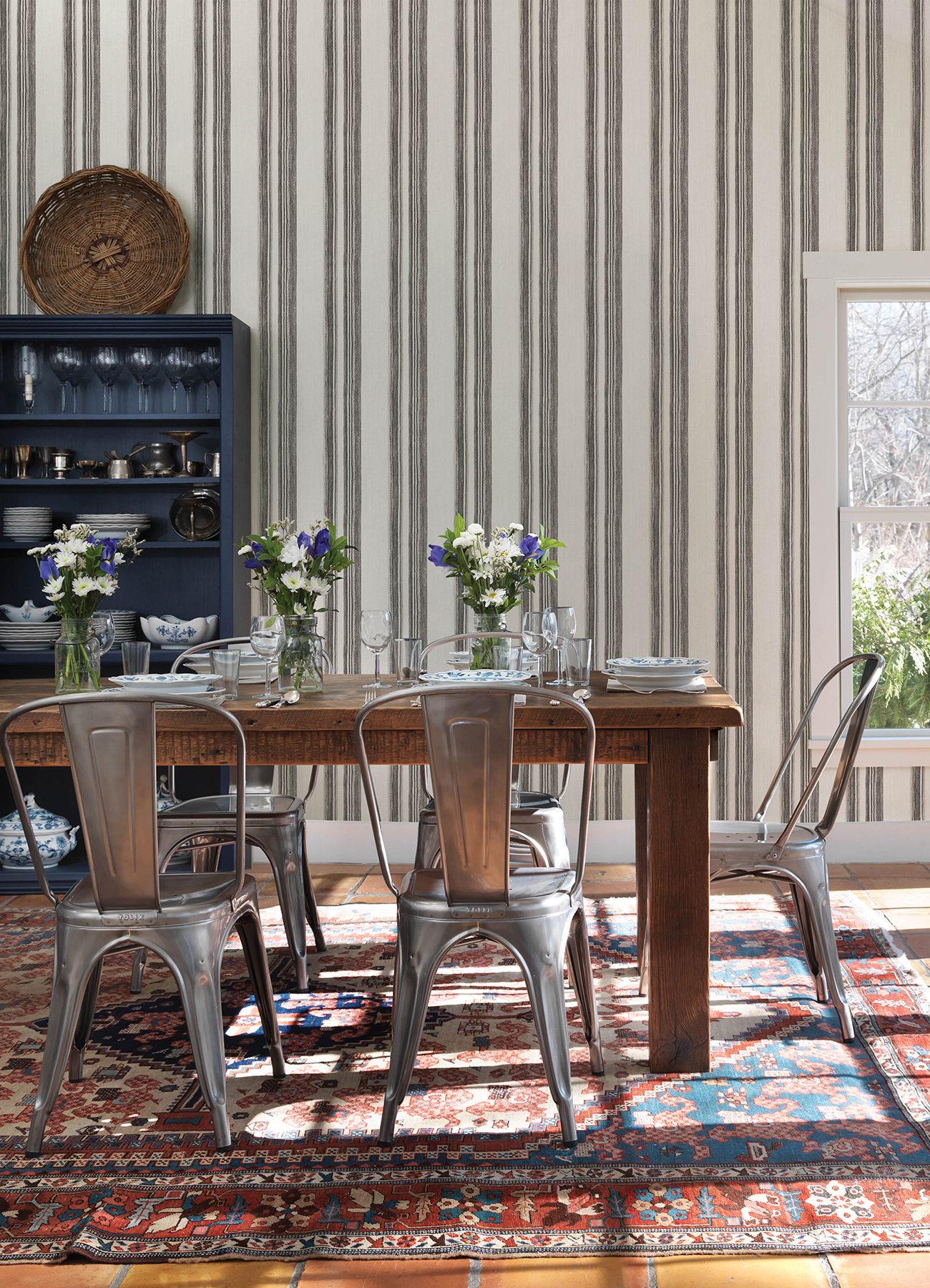Loom Spun Charcoal Wallpaper
