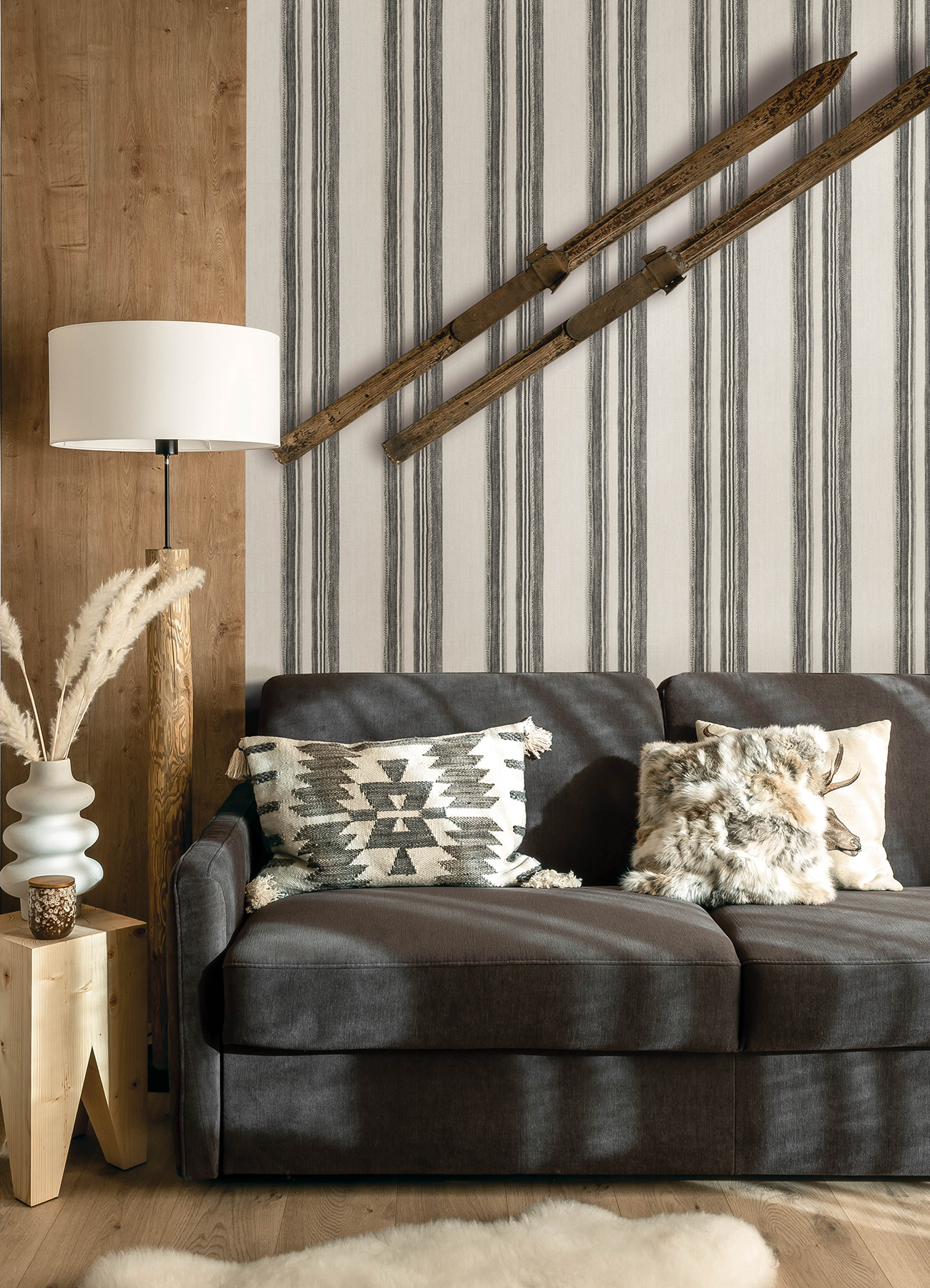 Loom Spun Charcoal Wallpaper