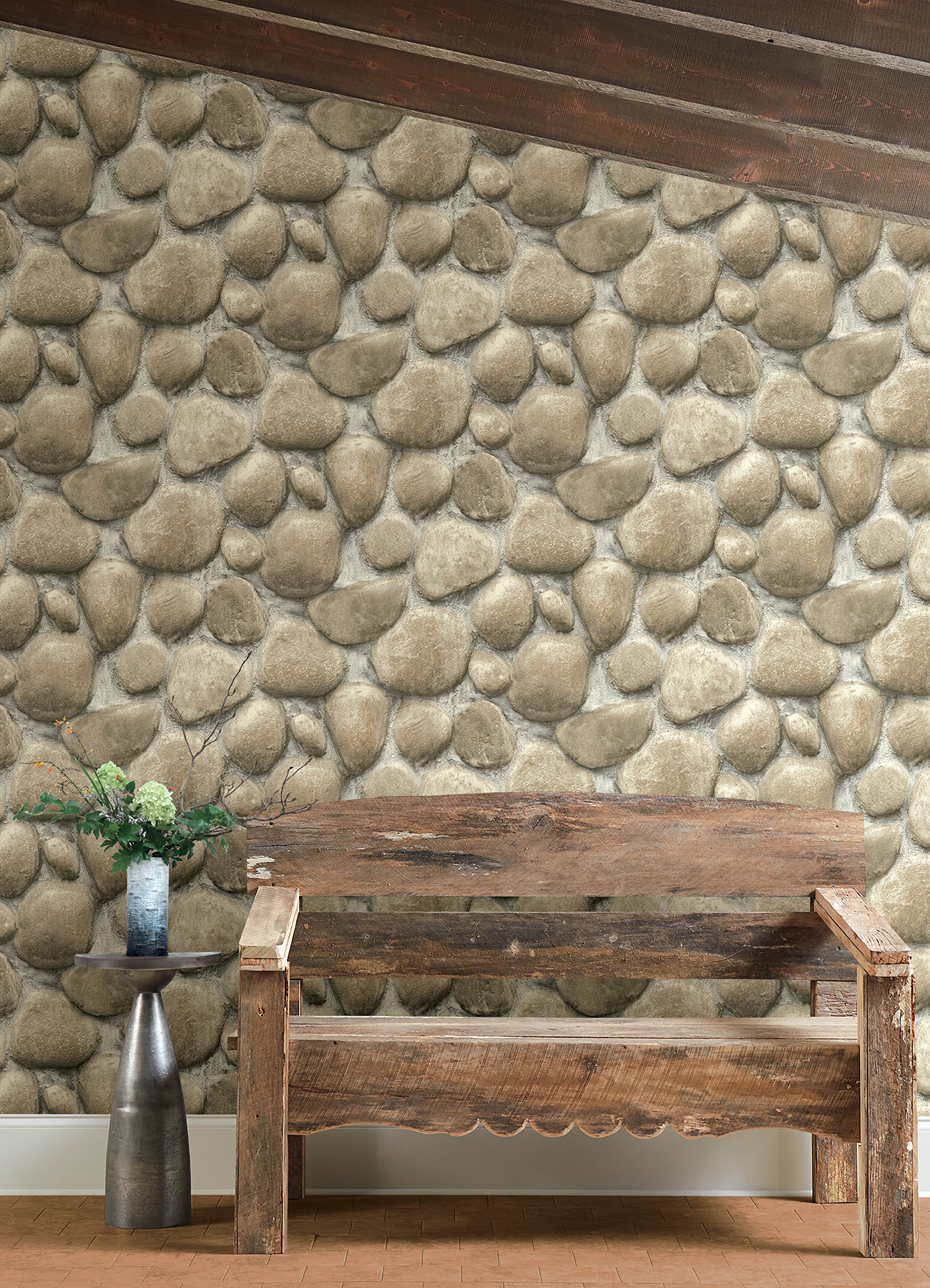Root Rock Beige Wallpaper