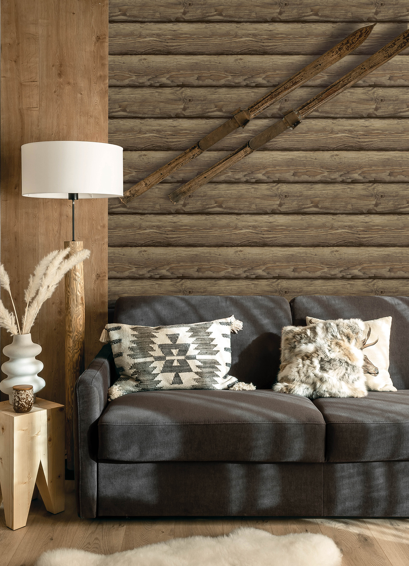 Bunkhouse Mahogany Wallpaper