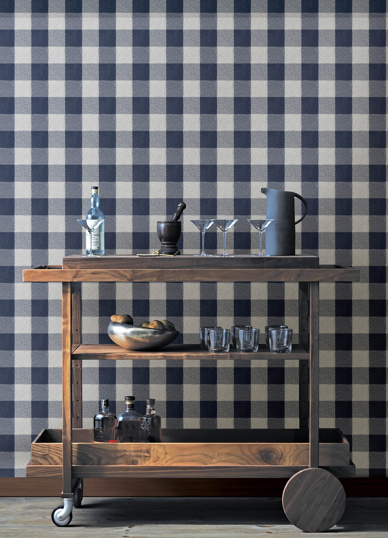 Lumberjack Navy Wallpaper