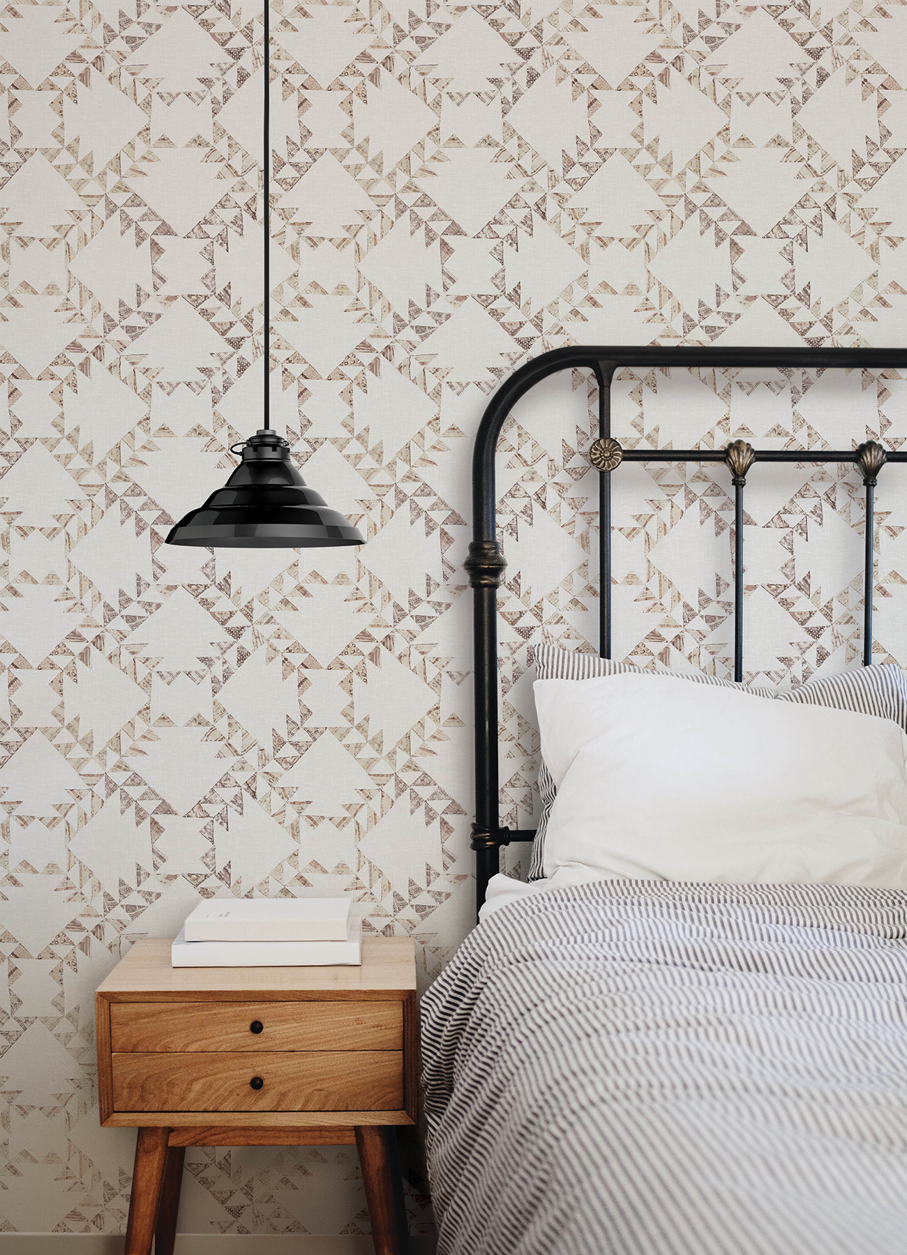 Scrap Quilt Brown Wallpaper
