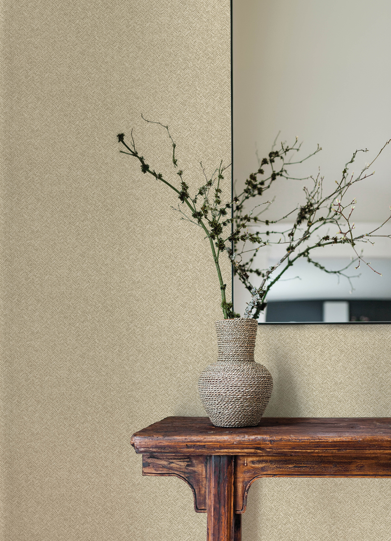 Woven Basket Khaki Wallpaper