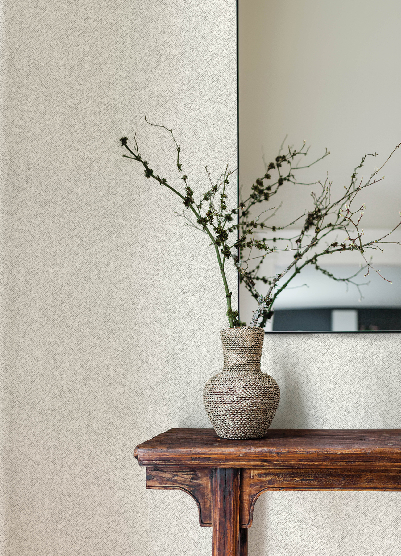 Woven Basket White Wallpaper