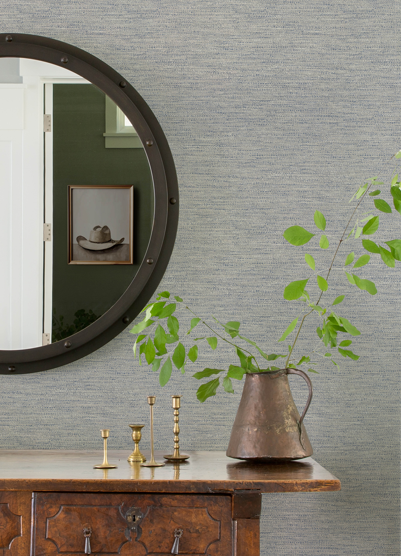 Wool Texture Light Blue Wallpaper