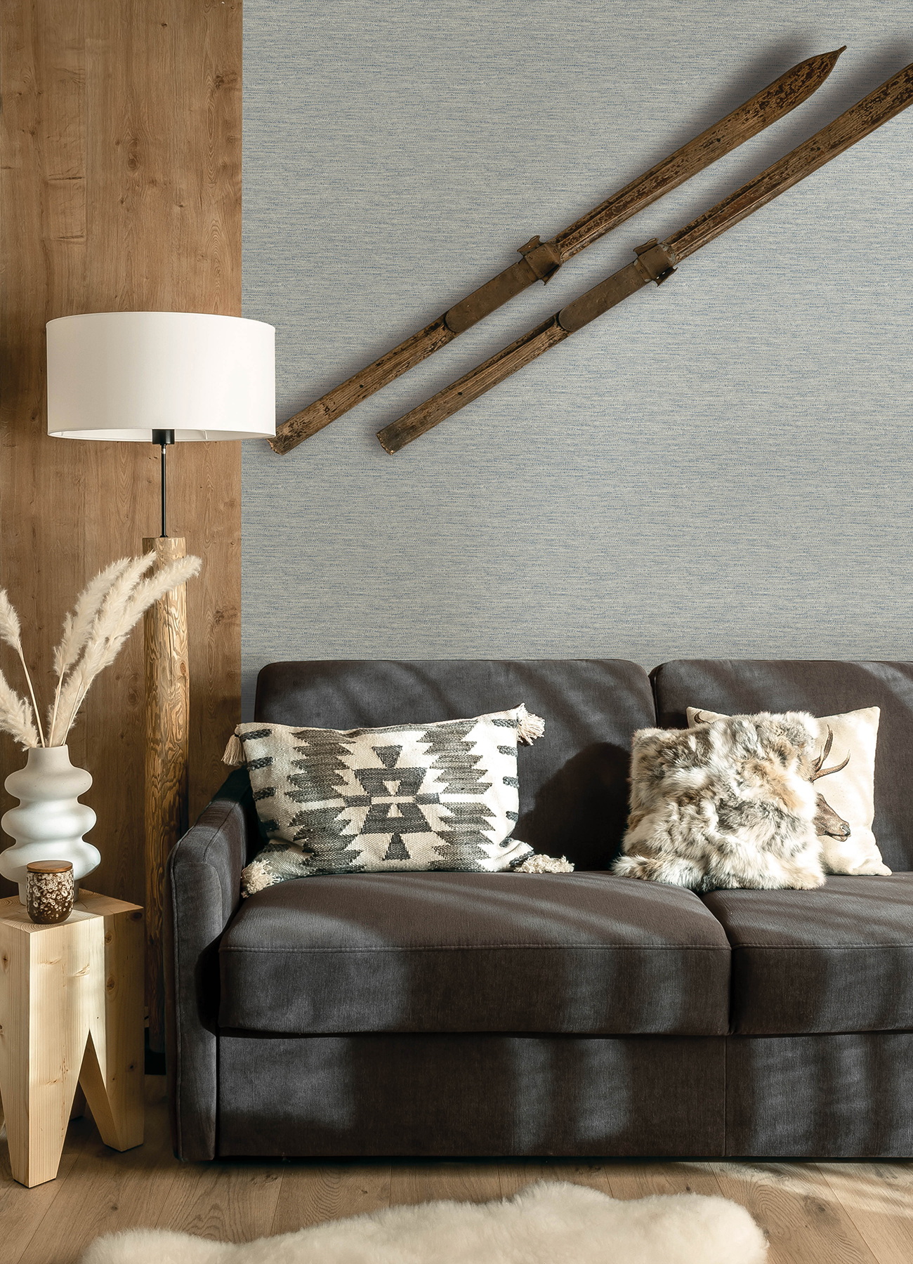 Wool Texture Light Blue Wallpaper