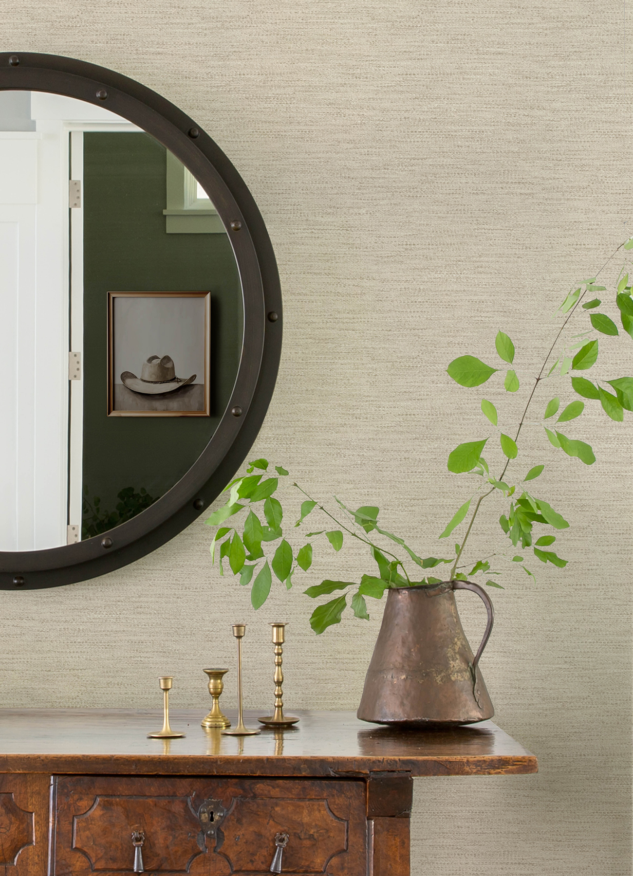 Wool Texture Beige Wallpaper