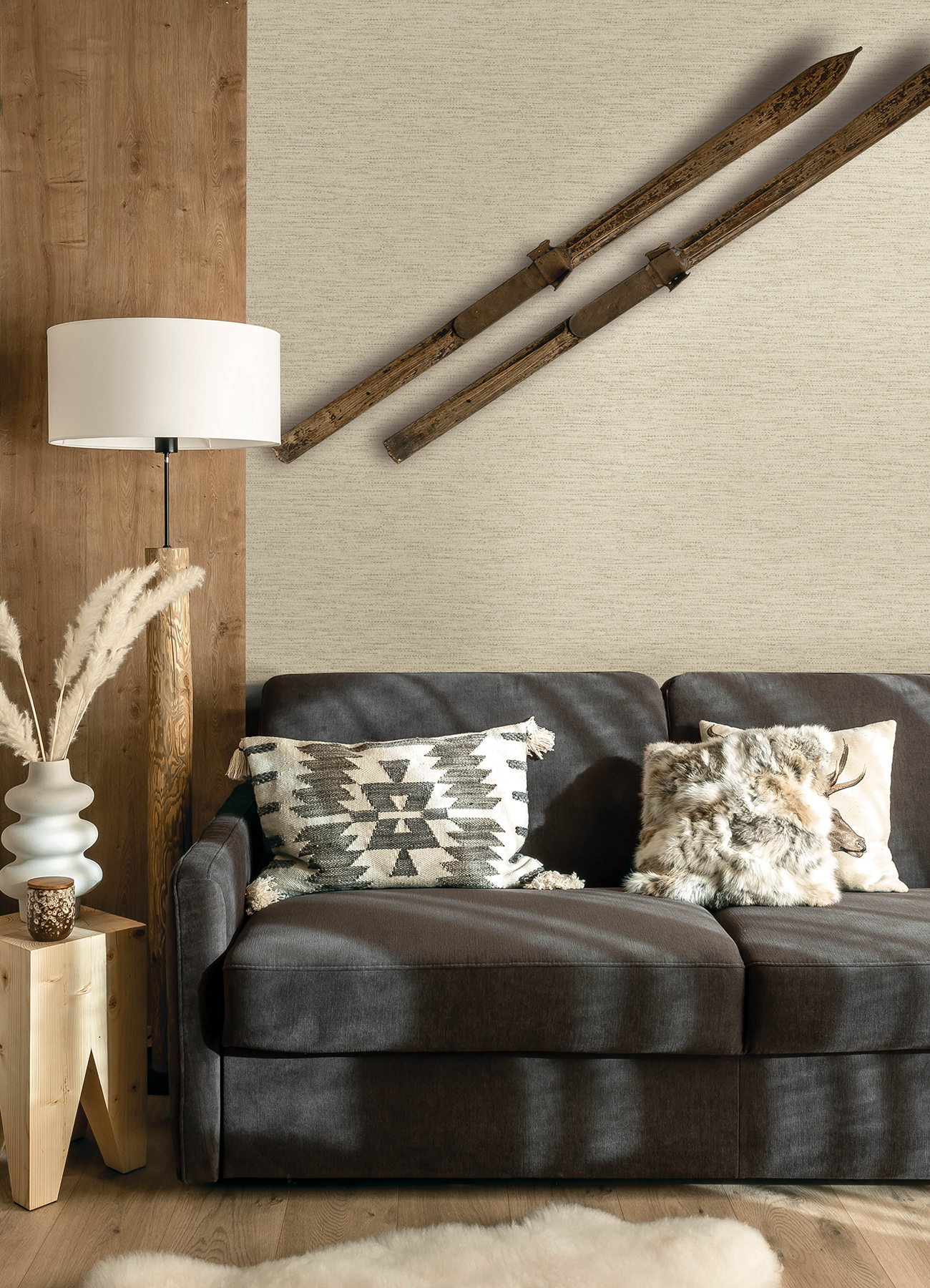 Wool Texture Beige Wallpaper