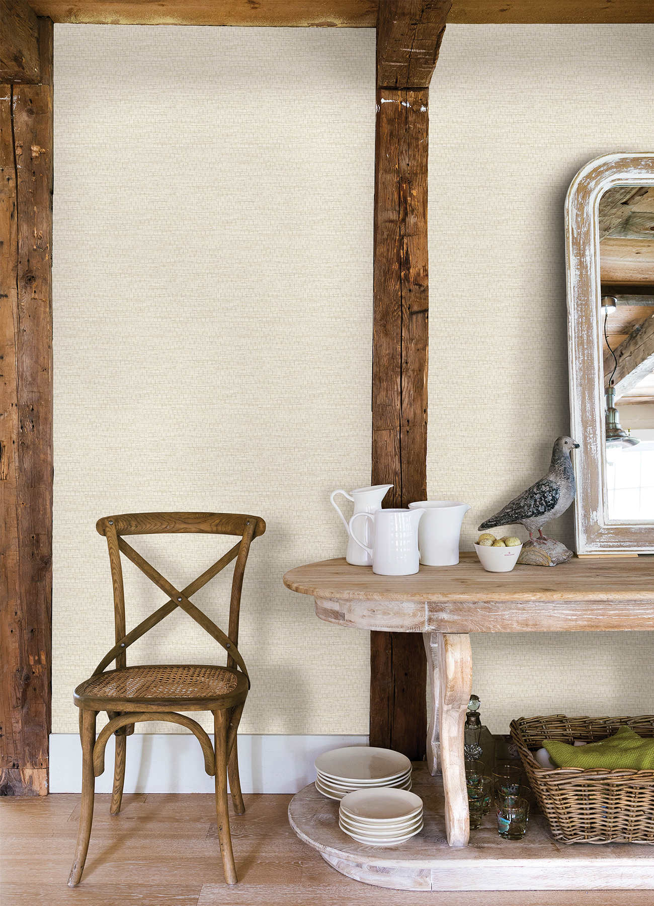 Plaited Grass Cream Wallpaper