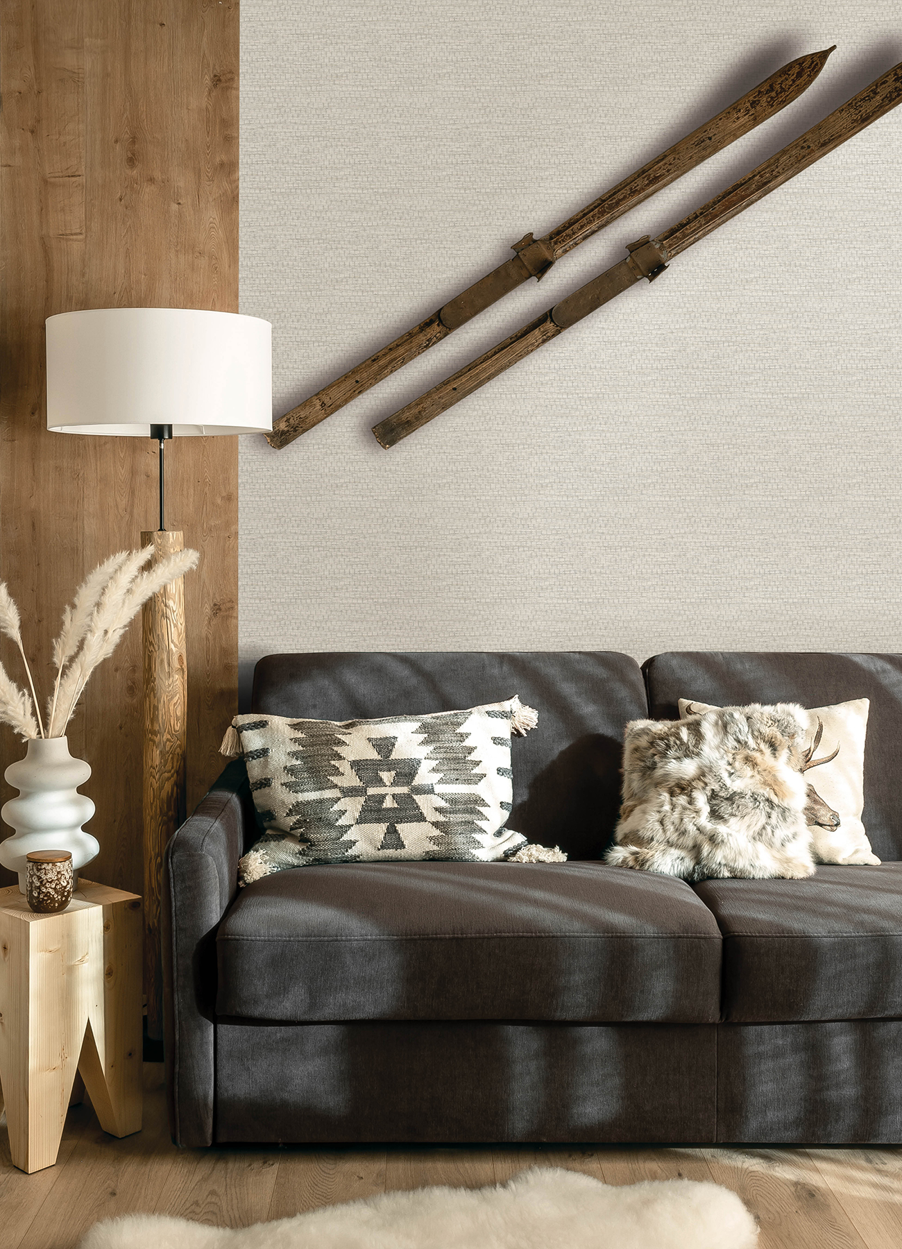 Plaited Grass White Wallpaper
