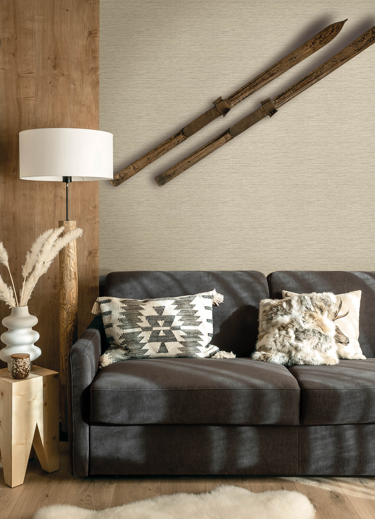 Plaited Grass Light Grey Wallpaper