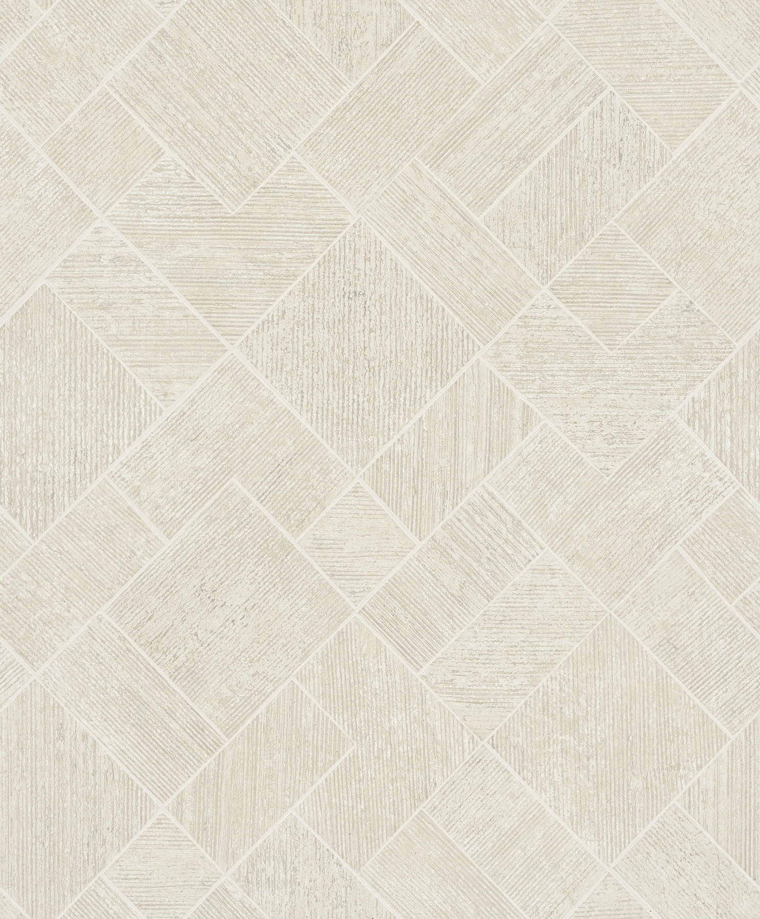 Marquetry Beige Tile Wallpaper