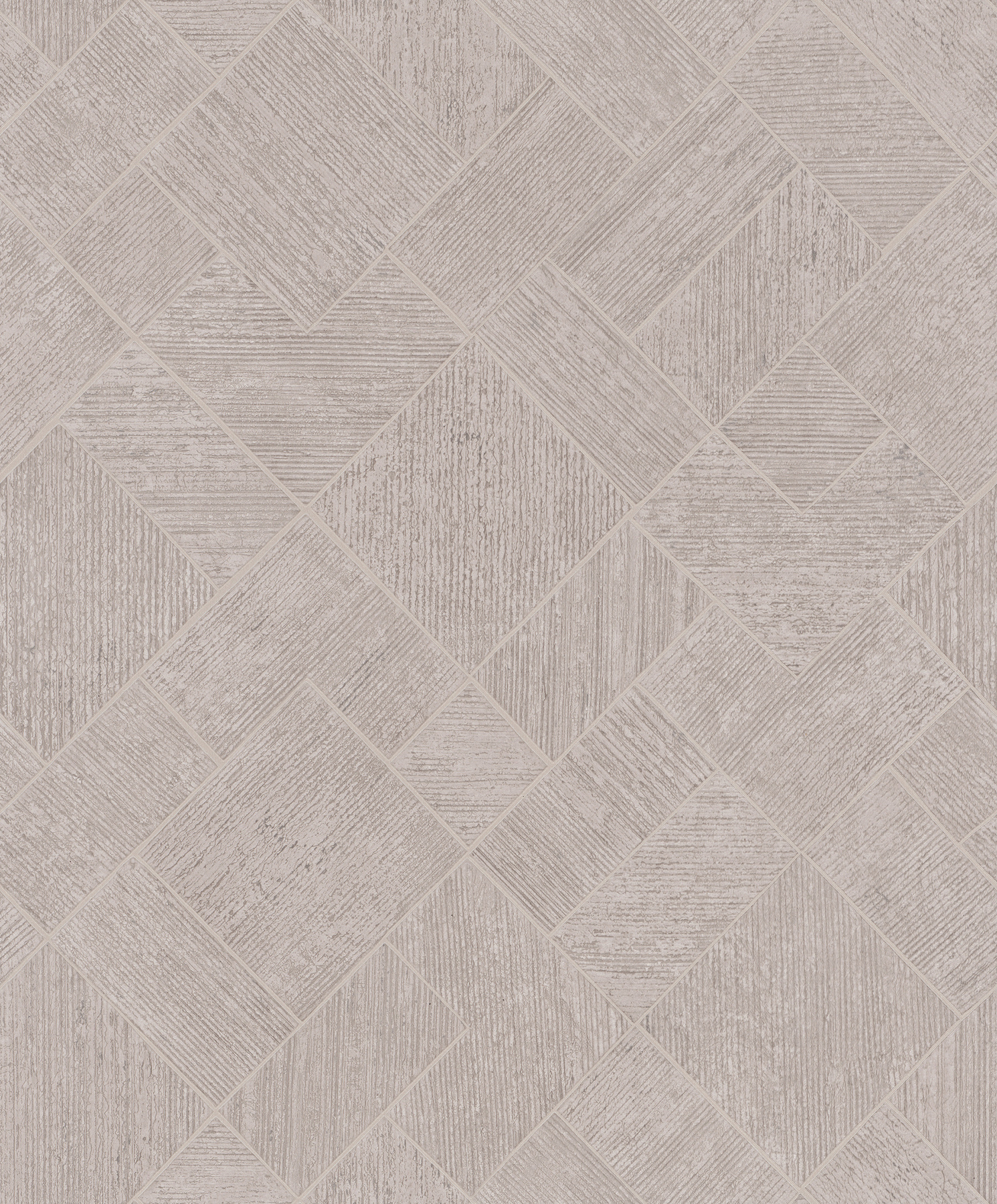 Marquetry Grey Tile Wallpaper