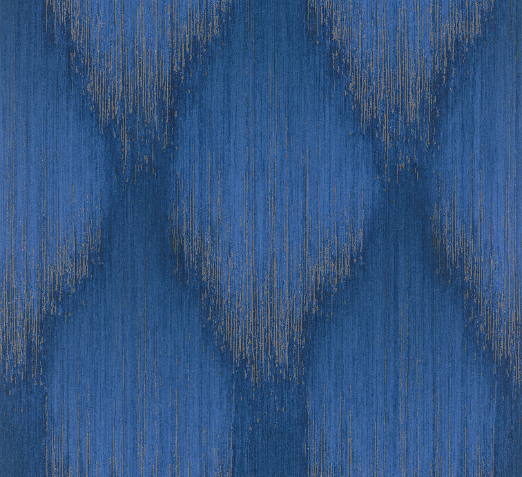Starfall Sapphire Metallic Ikat Wallpaper