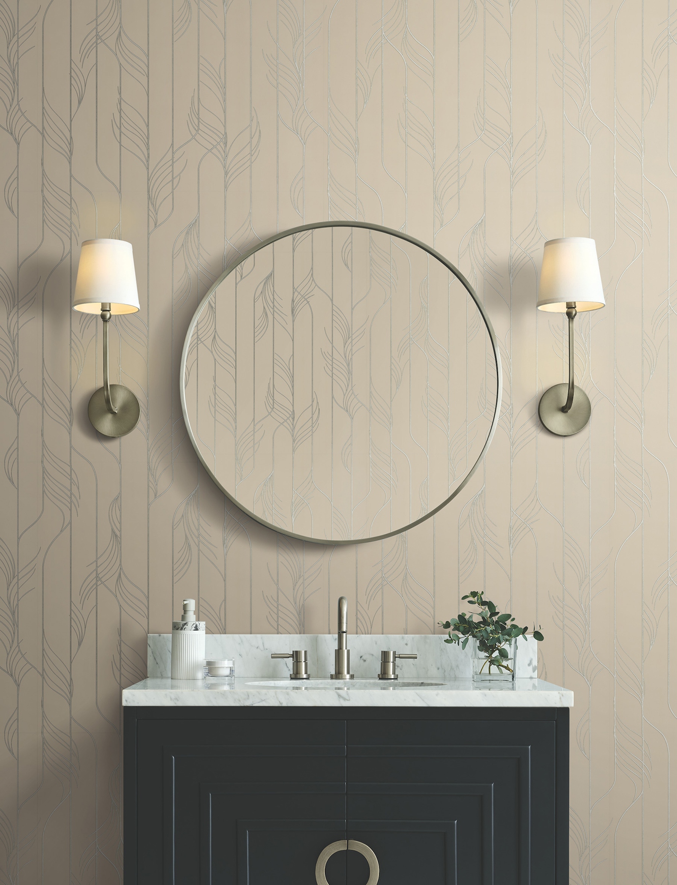 Elemental Thread Neutral Pearl & Silver Wallpaper