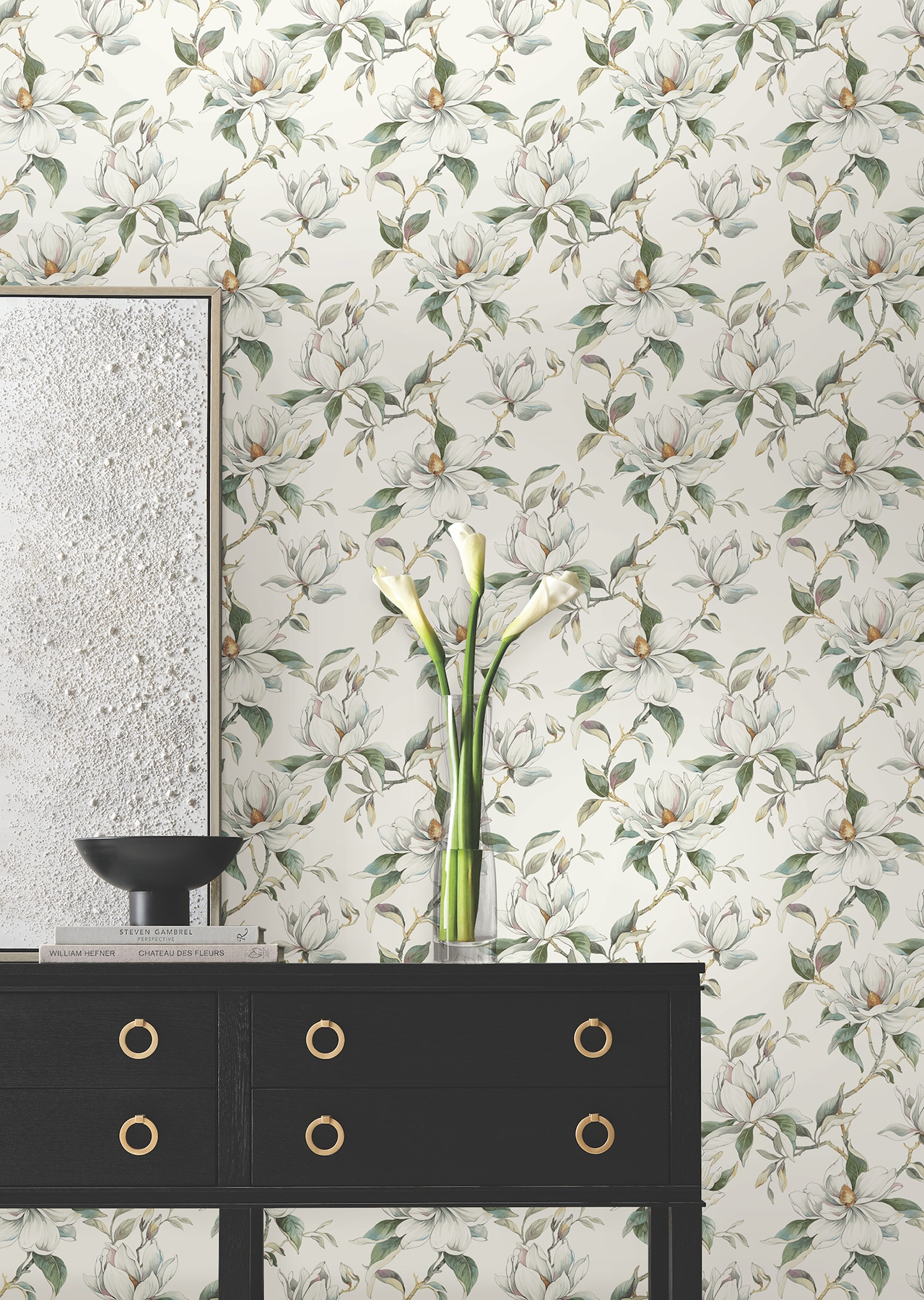 Garden Jewels White Wallpaper