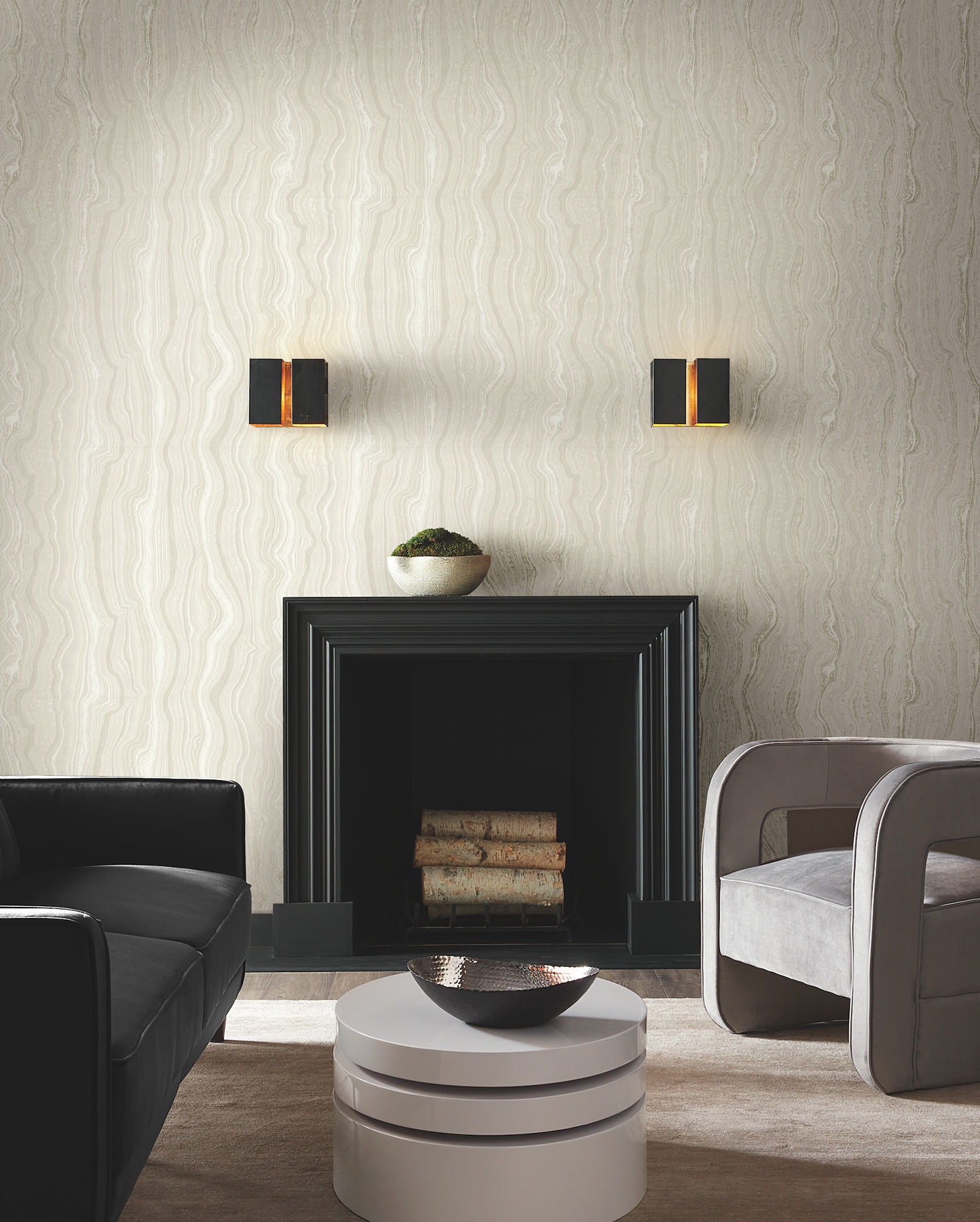 Mineral Shimmer White & Pearl Wallpaper