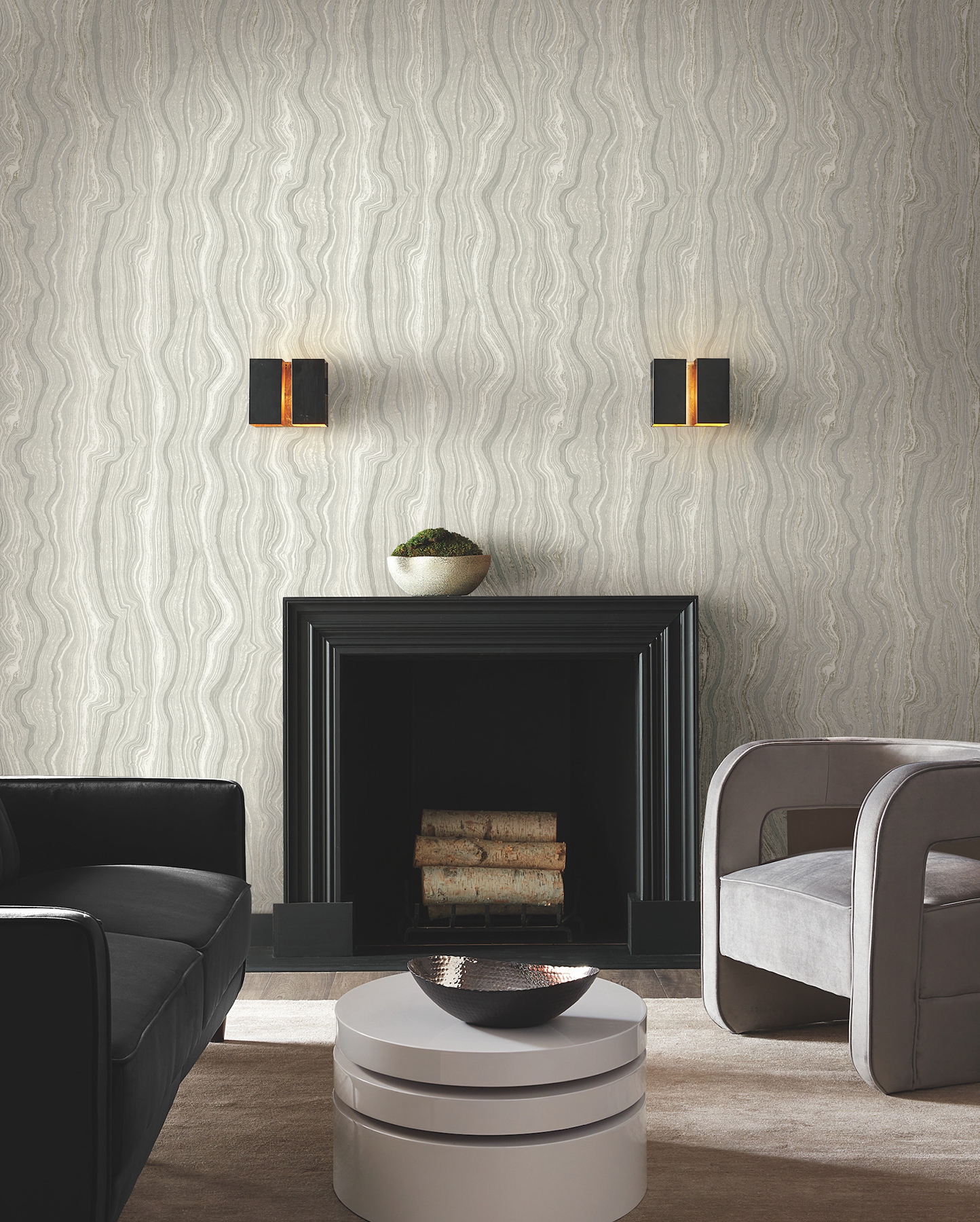 Mineral Shimmer Gray & Pearl Wallpaper