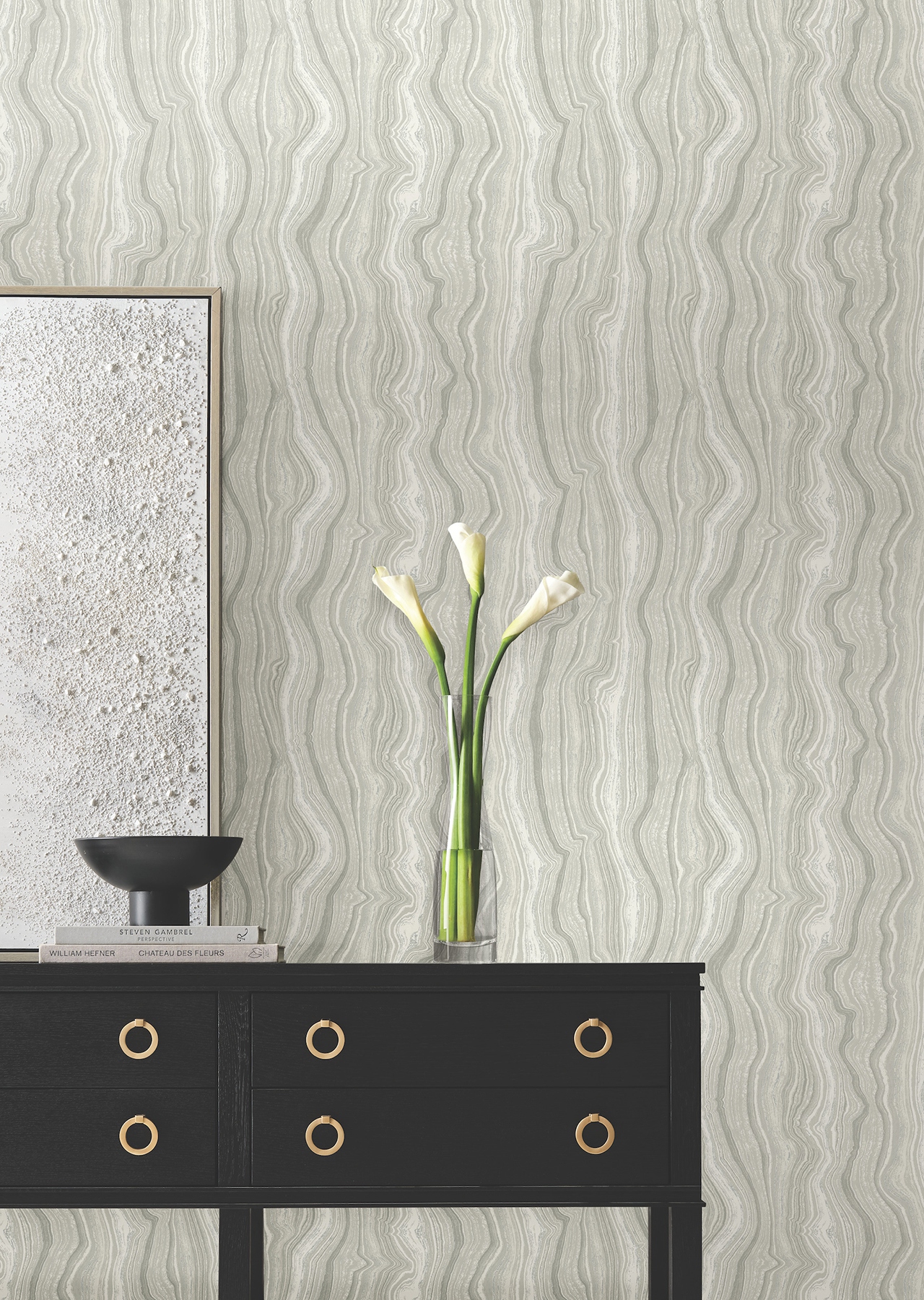 Mineral Shimmer Gray & Pearl Wallpaper