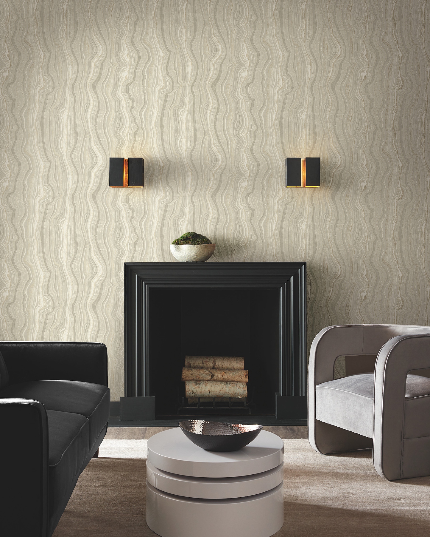 Mineral Shimmer Warm Neutral & Pearl Wallpaper