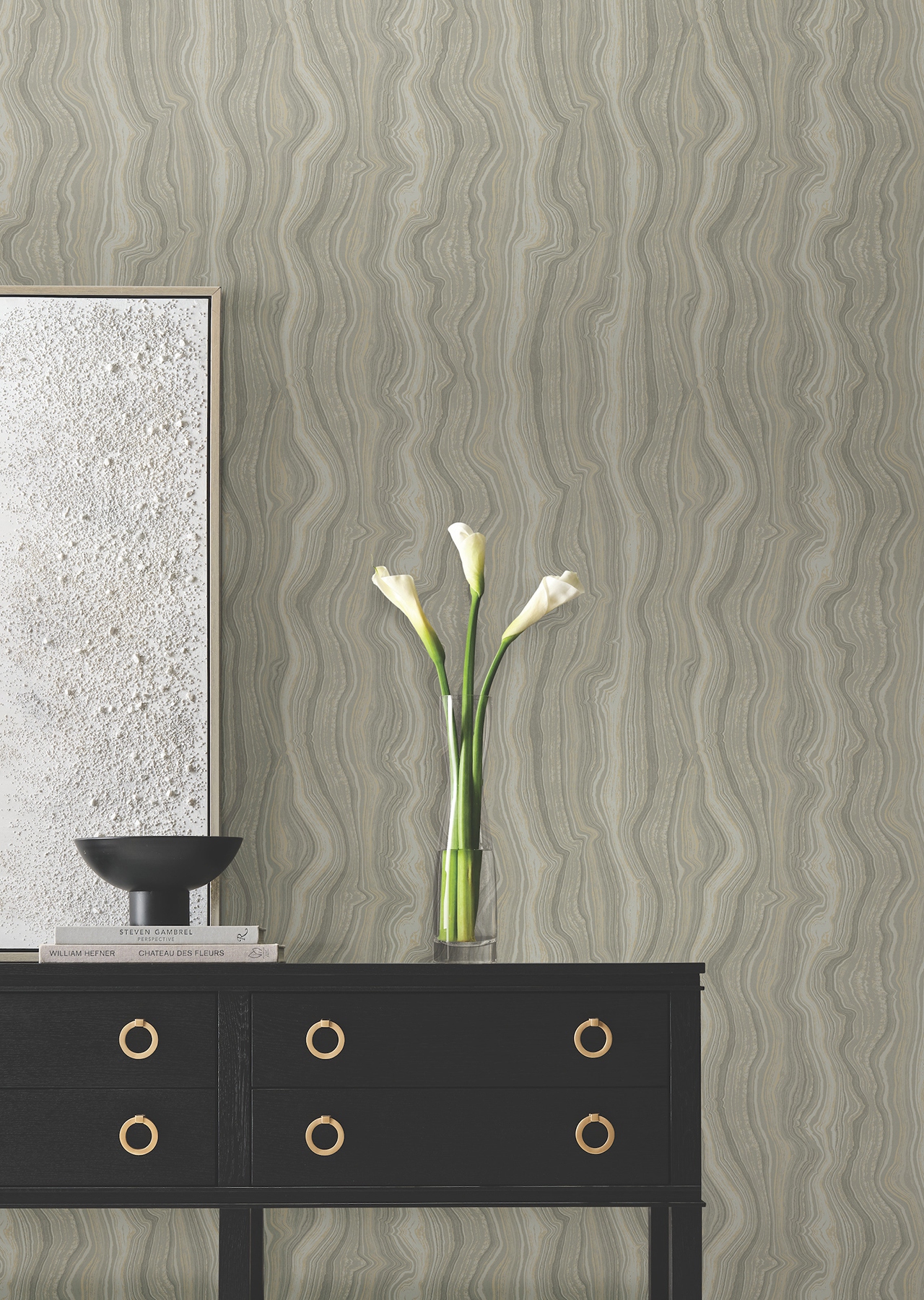 Mineral Shimmer Taupe & Pearl Wallpaper