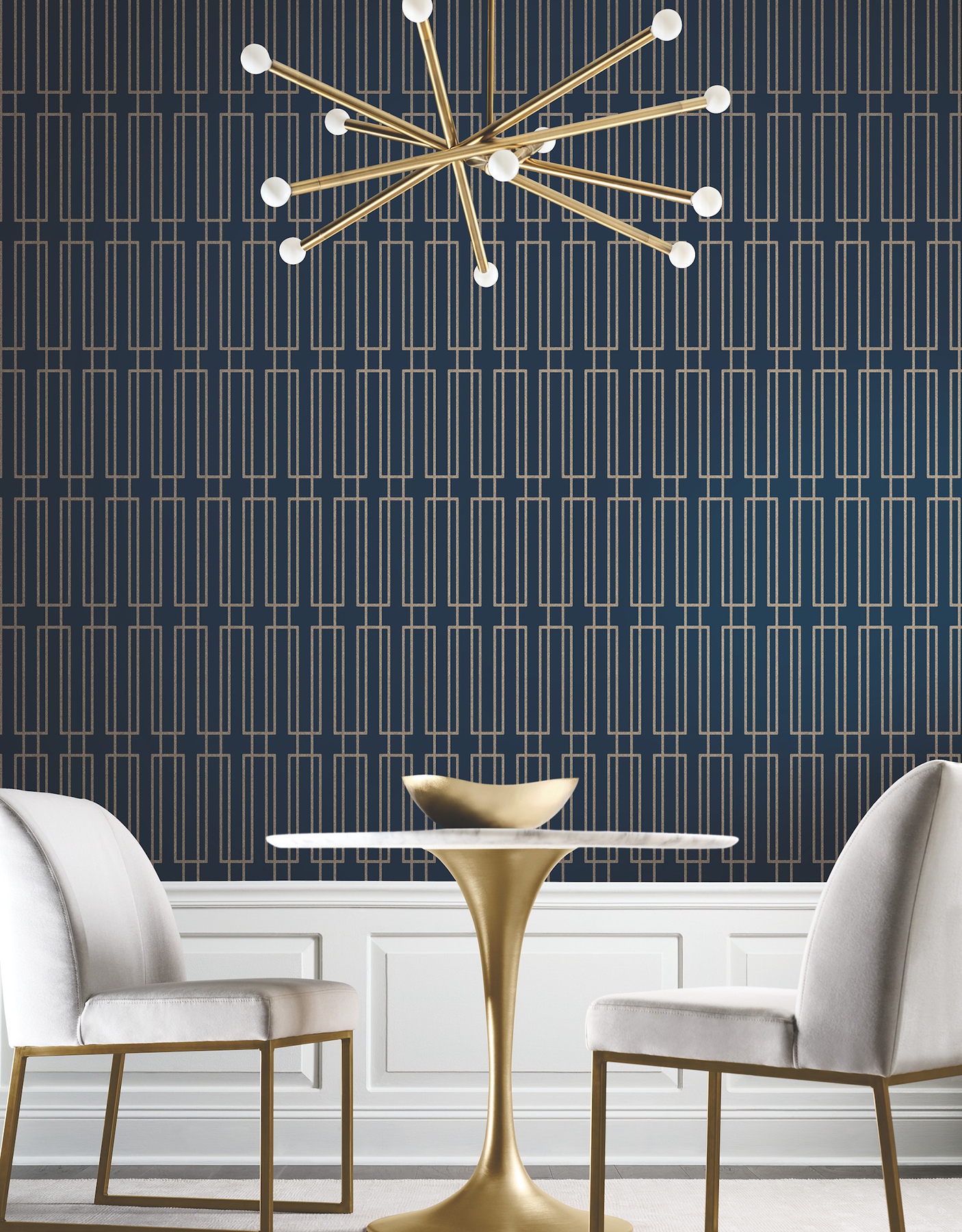 Terrace Navy Wallpaper