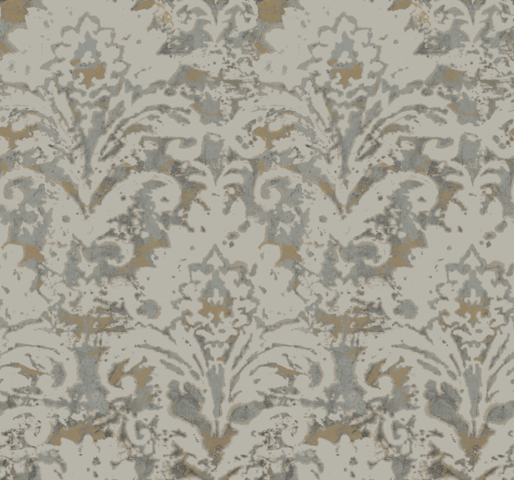 Velvet Crush Damask Taupe & Gold Wallpaper